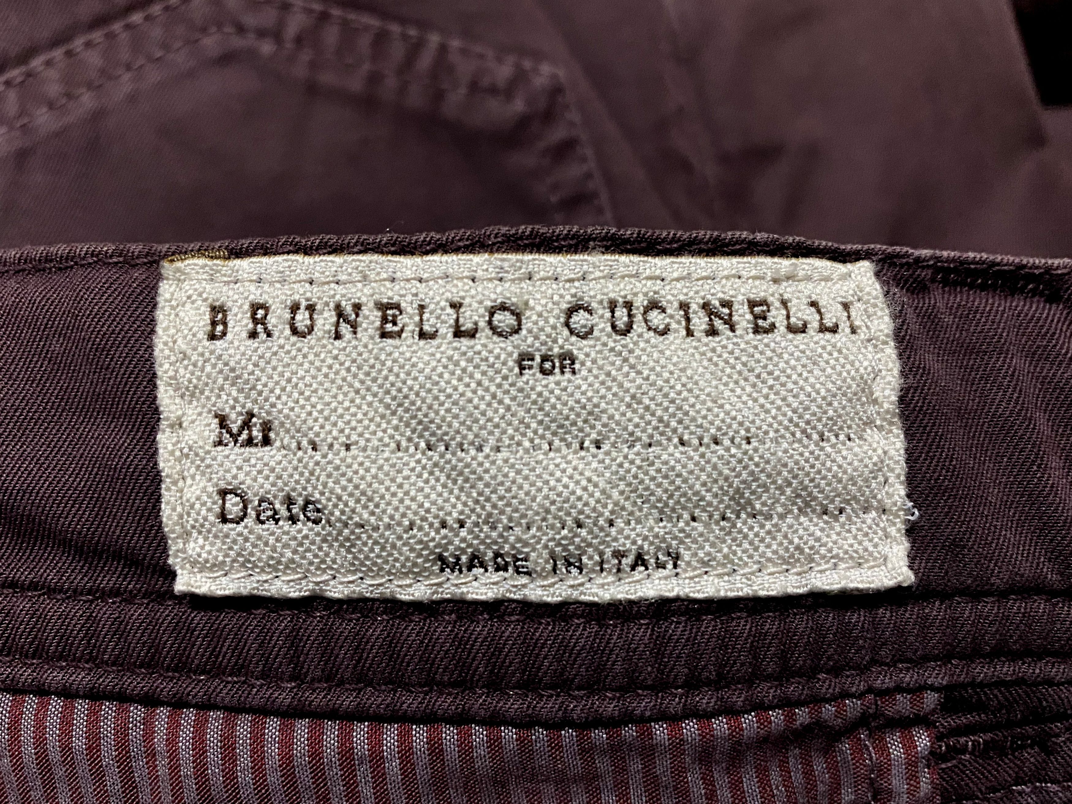 Brunello Cucinelli Brunello Cucinelli Dyed Burgundy Cotton Chino Trousers Size US 36 / EU 52 - 18 Thumbnail