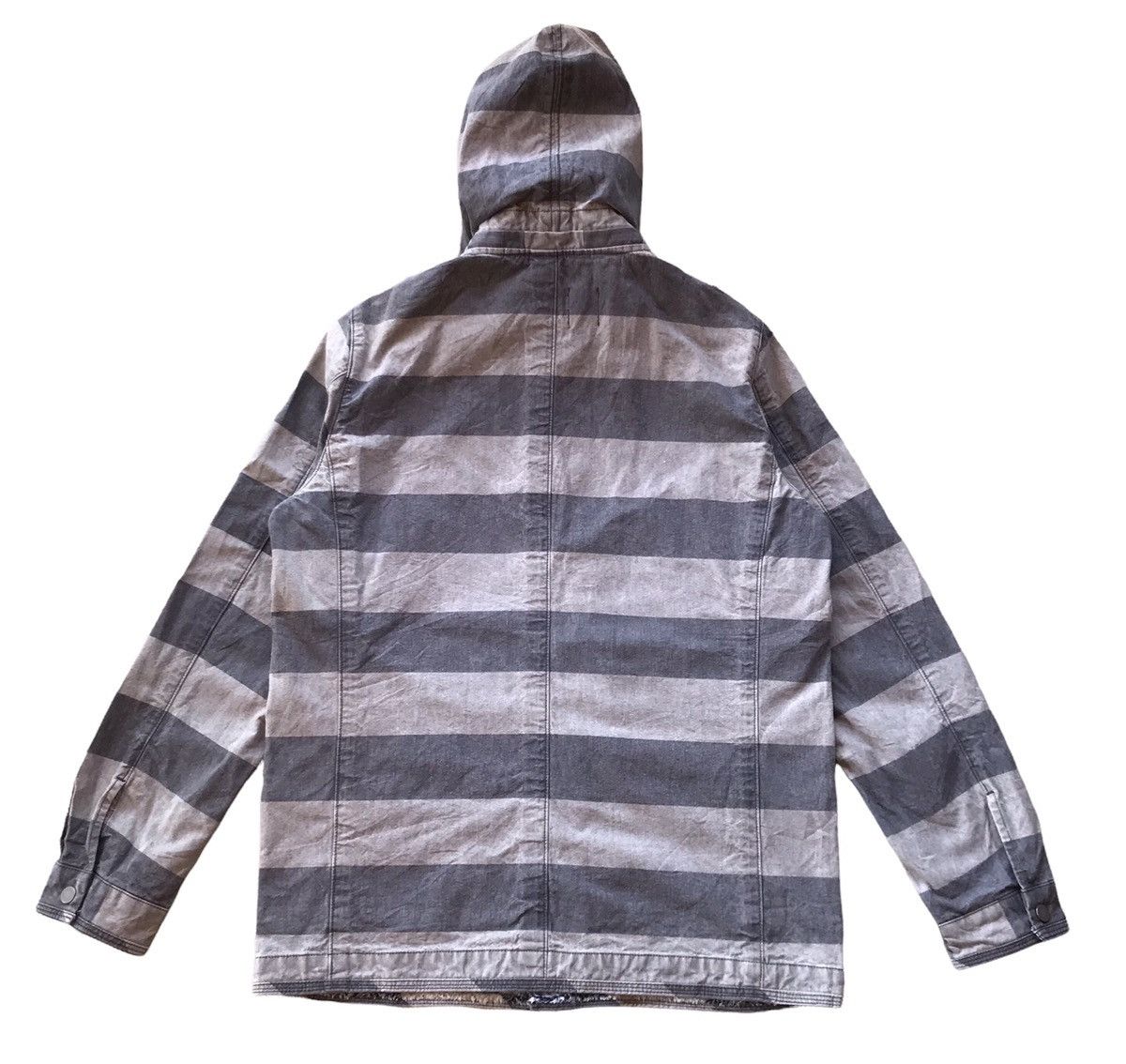 R.Newbold Vintage R.Newbold Grey Striped Hooded Cotton Jacket Size M Size US S / EU 44-46 / 1 - 2 Thumbnail