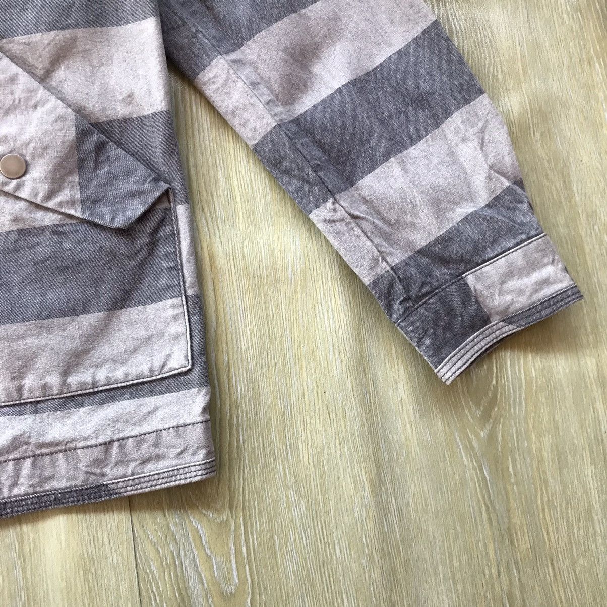 R.Newbold Vintage R.Newbold Grey Striped Hooded Cotton Jacket Size M Size US S / EU 44-46 / 1 - 6 Thumbnail