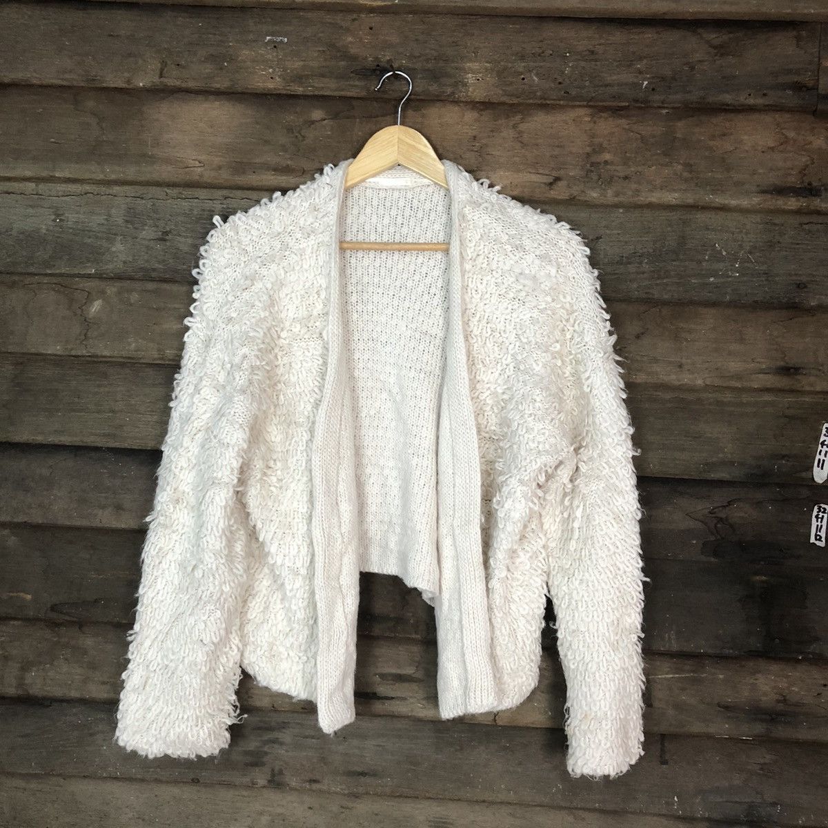 Japanese Brand GU White Mohair shaggy cardigan japan Knitwear #H345 Size US L / EU 52-54 / 3 - 6 Thumbnail