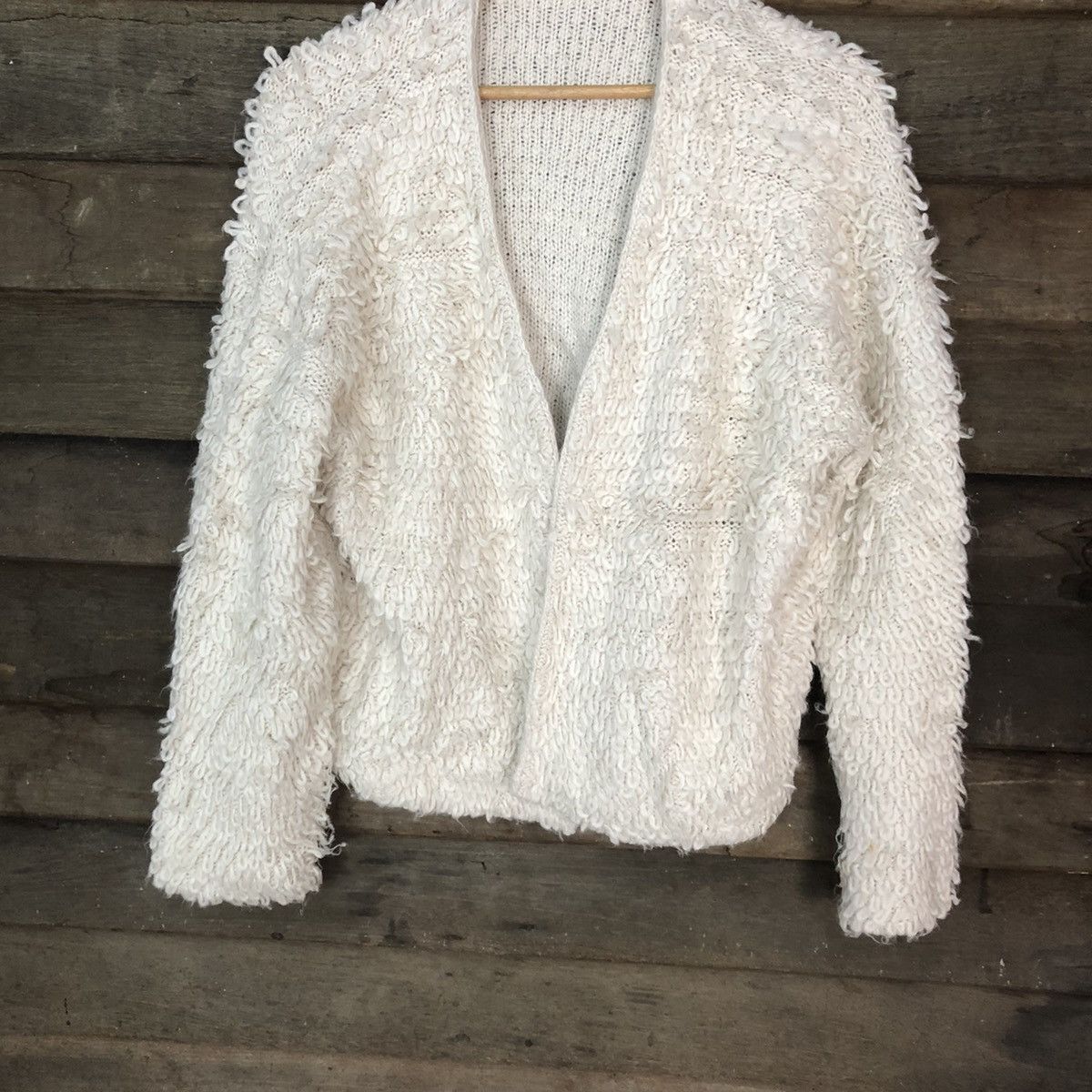 Japanese Brand GU White Mohair shaggy cardigan japan Knitwear #H345 Size US L / EU 52-54 / 3 - 3 Thumbnail