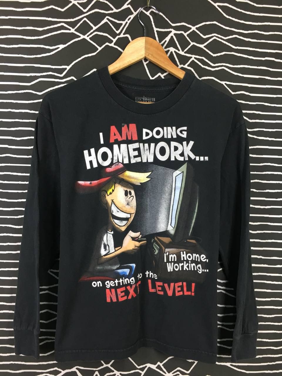 Hanes Vtg I Am Doing Homework Wording Graphic Tee Size US M / EU 48-50 / 2 - 2 Thumbnail