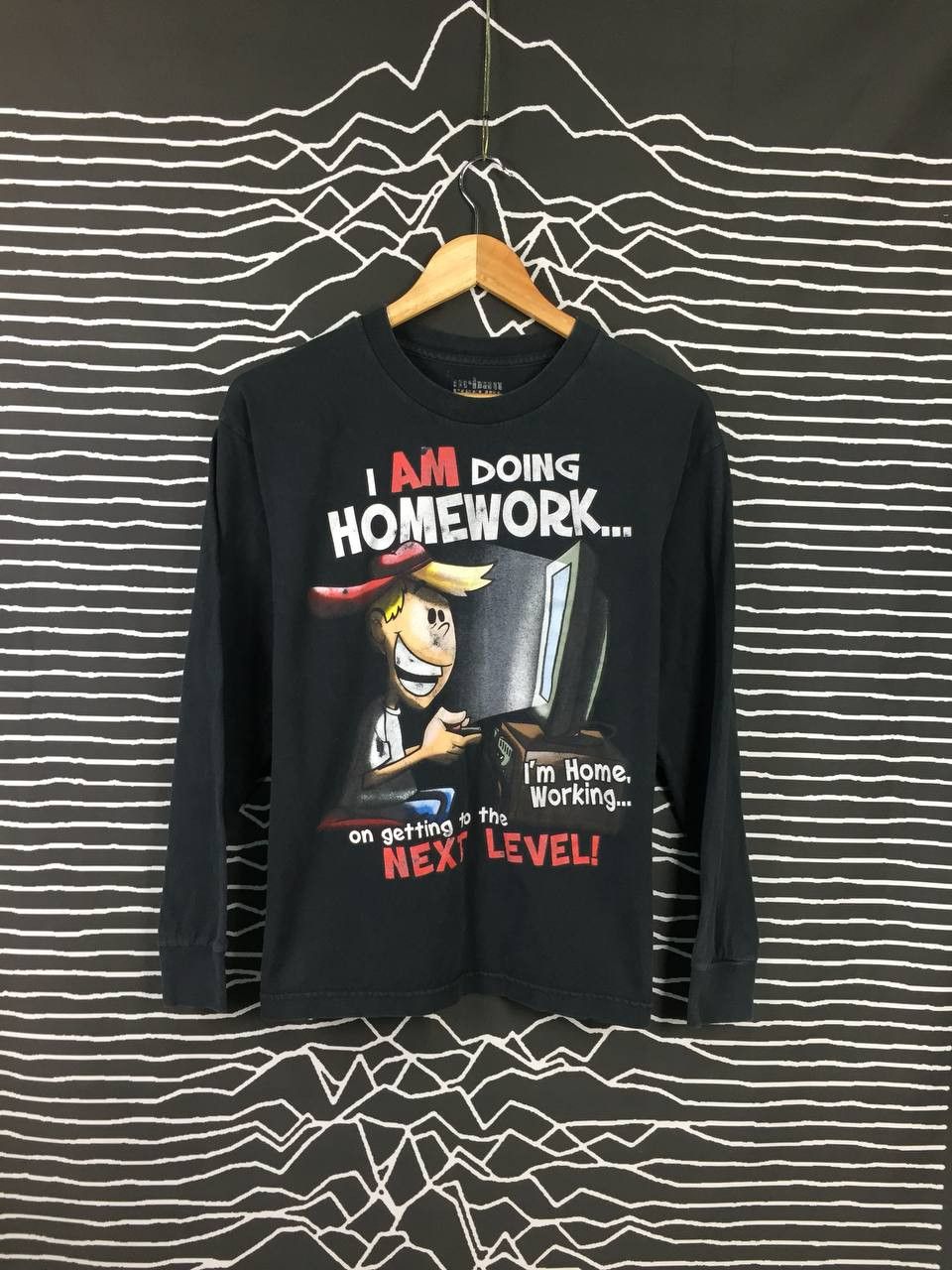 Hanes Vtg I Am Doing Homework Wording Graphic Tee Size US M / EU 48-50 / 2 - 1 Thumbnail