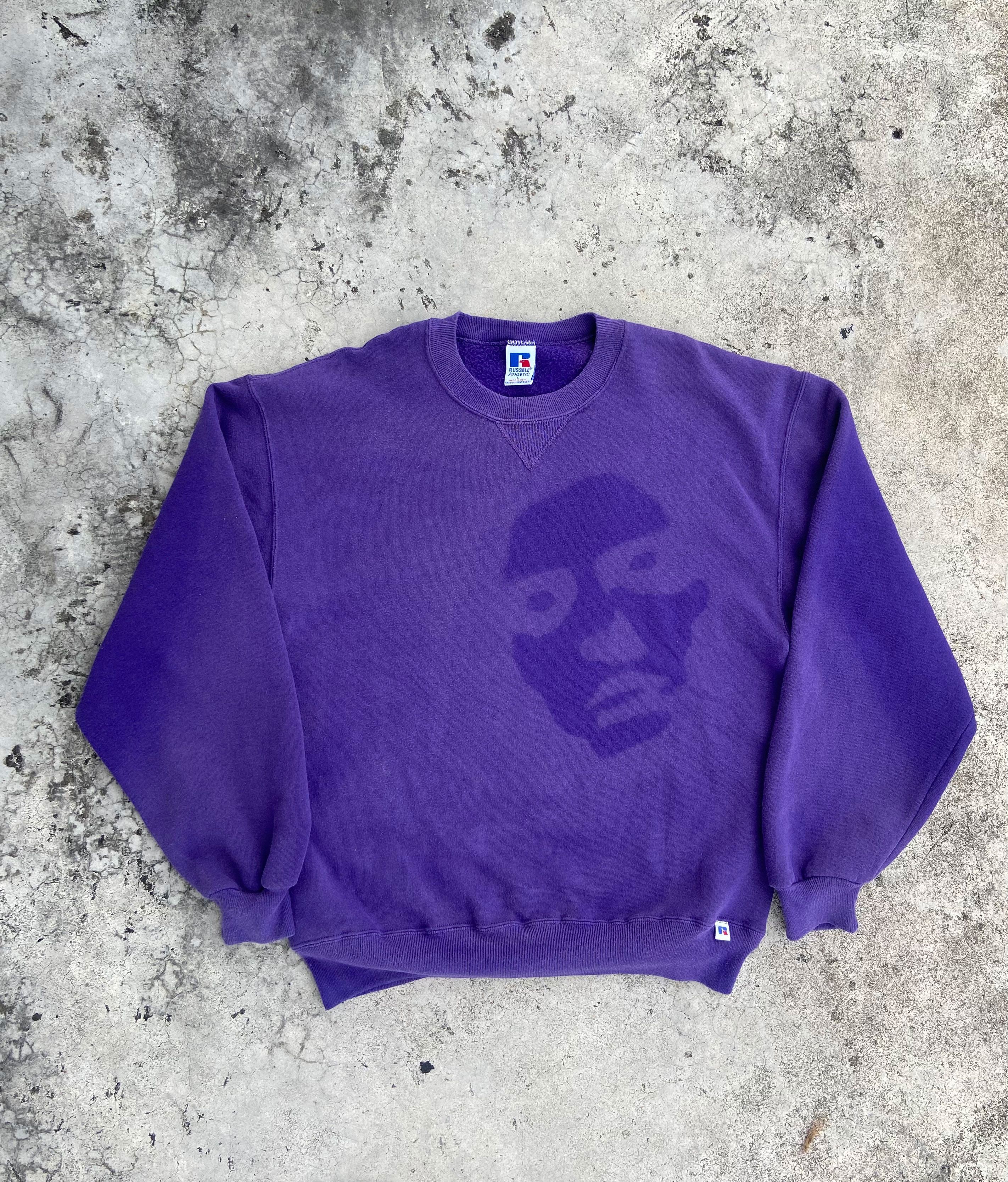 90's RUSSELL SUN FADED Face SWEATSHIRT