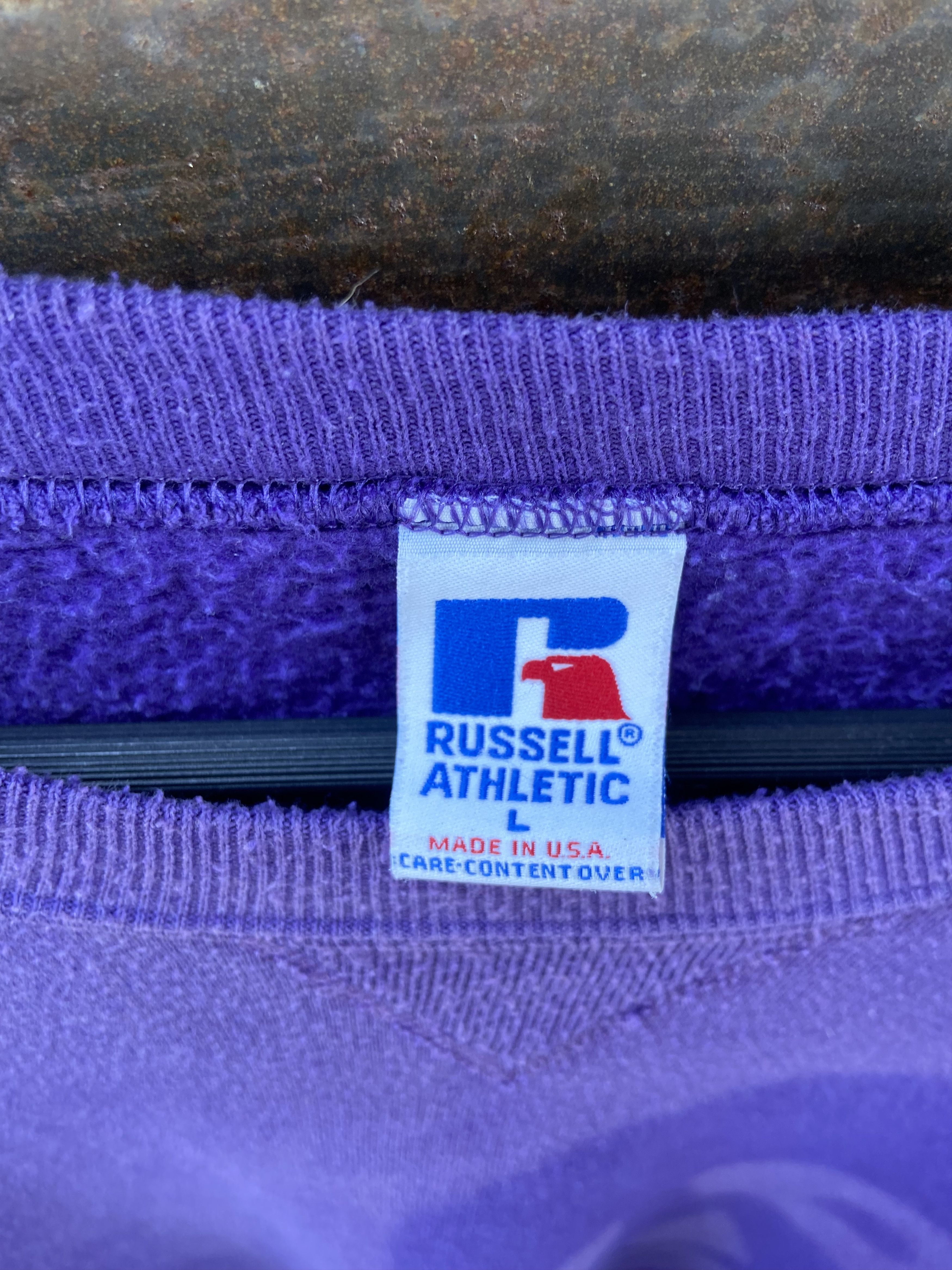 90's RUSSELL SUN FADED Face SWEATSHIRT