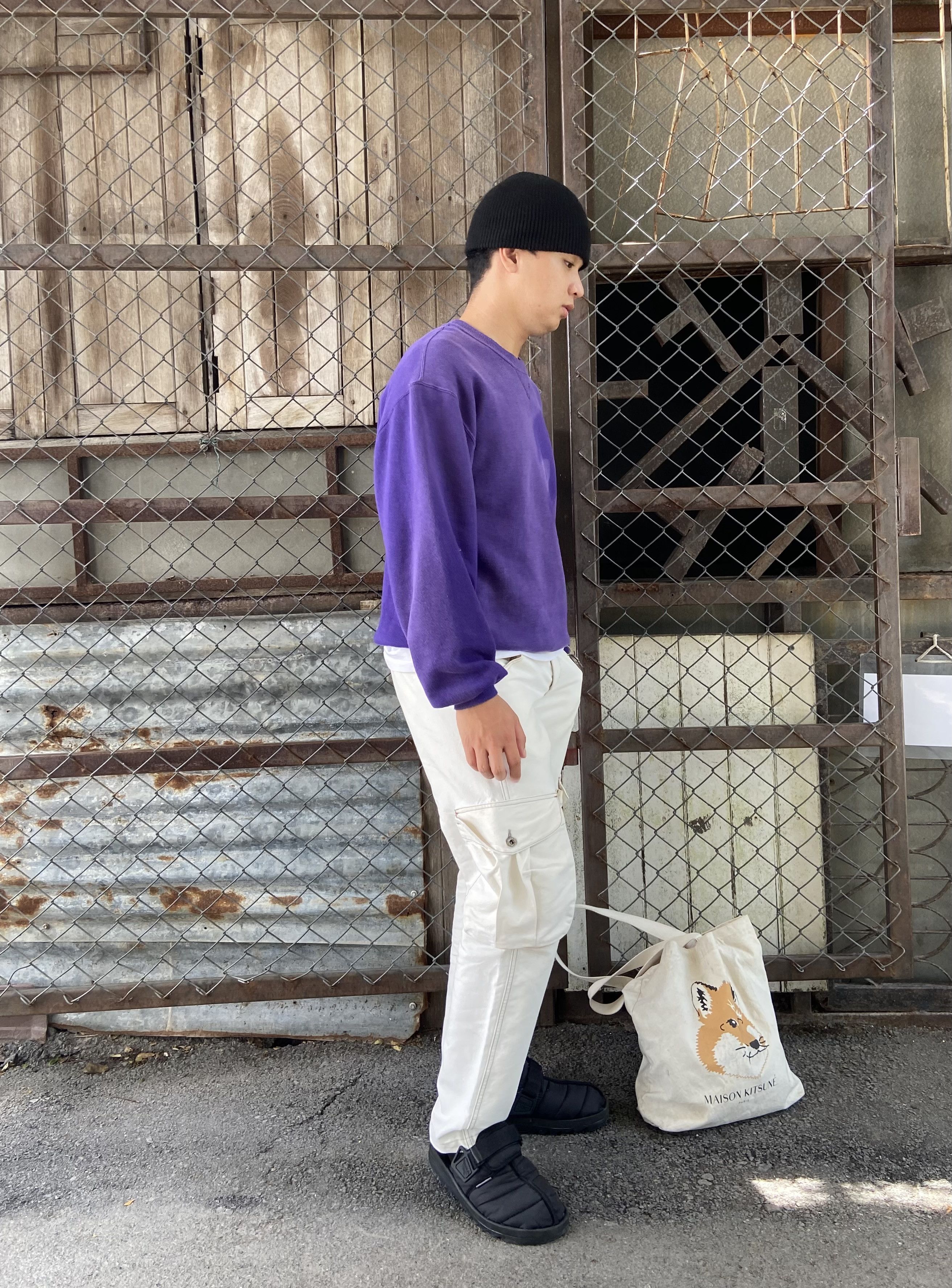 90's RUSSELL SUN FADED Face SWEATSHIRT
