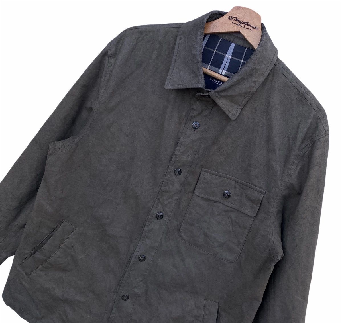 Burberry Rare Burberry London Artificial Leather Button Ups Jacket Size US L / EU 52-54 / 3 - 3 Thumbnail