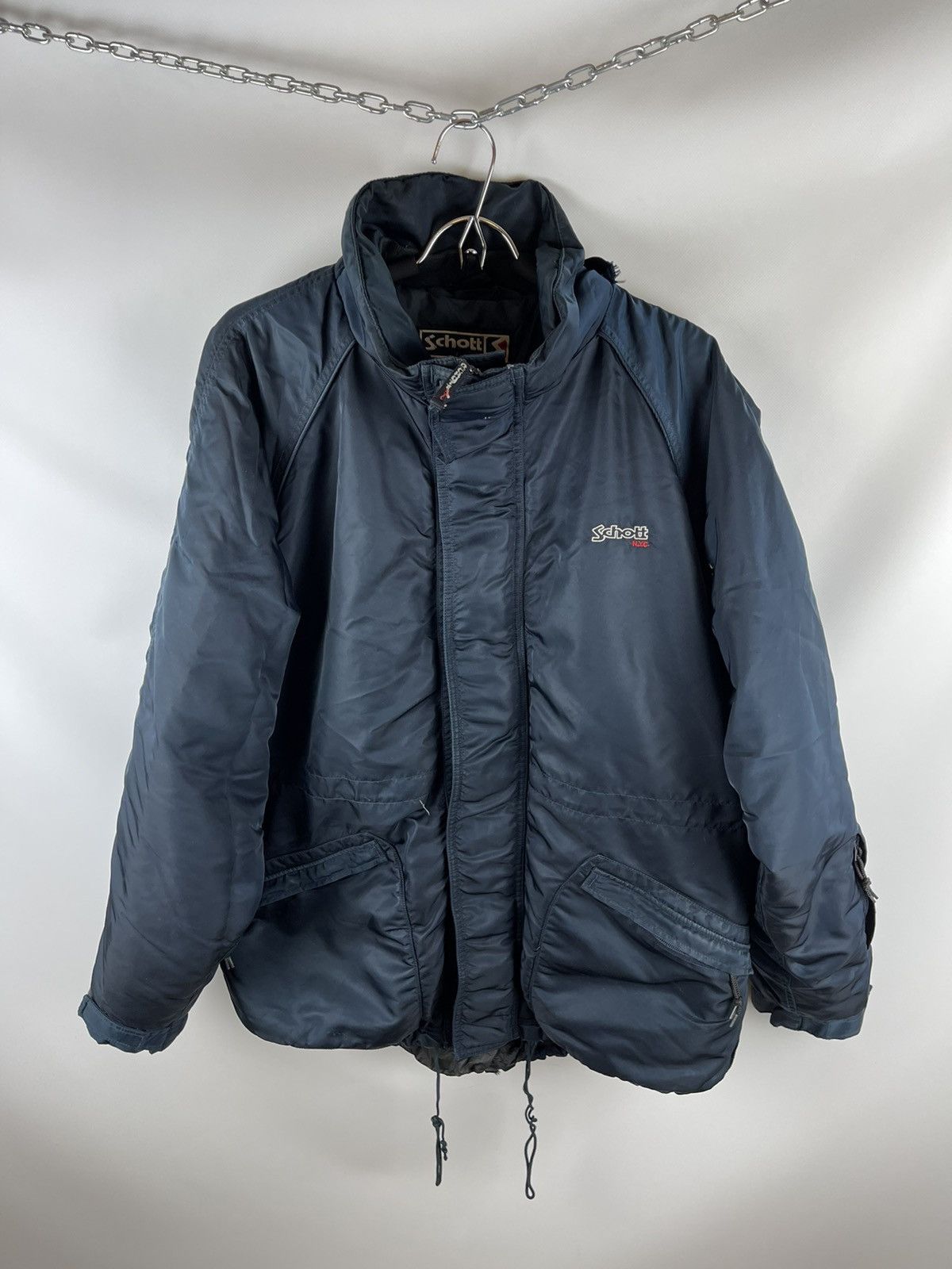 Schott Schott NYC vintage big logo used distressed jacket Size US XL / EU 56 / 4 - 1 Thumbnail
