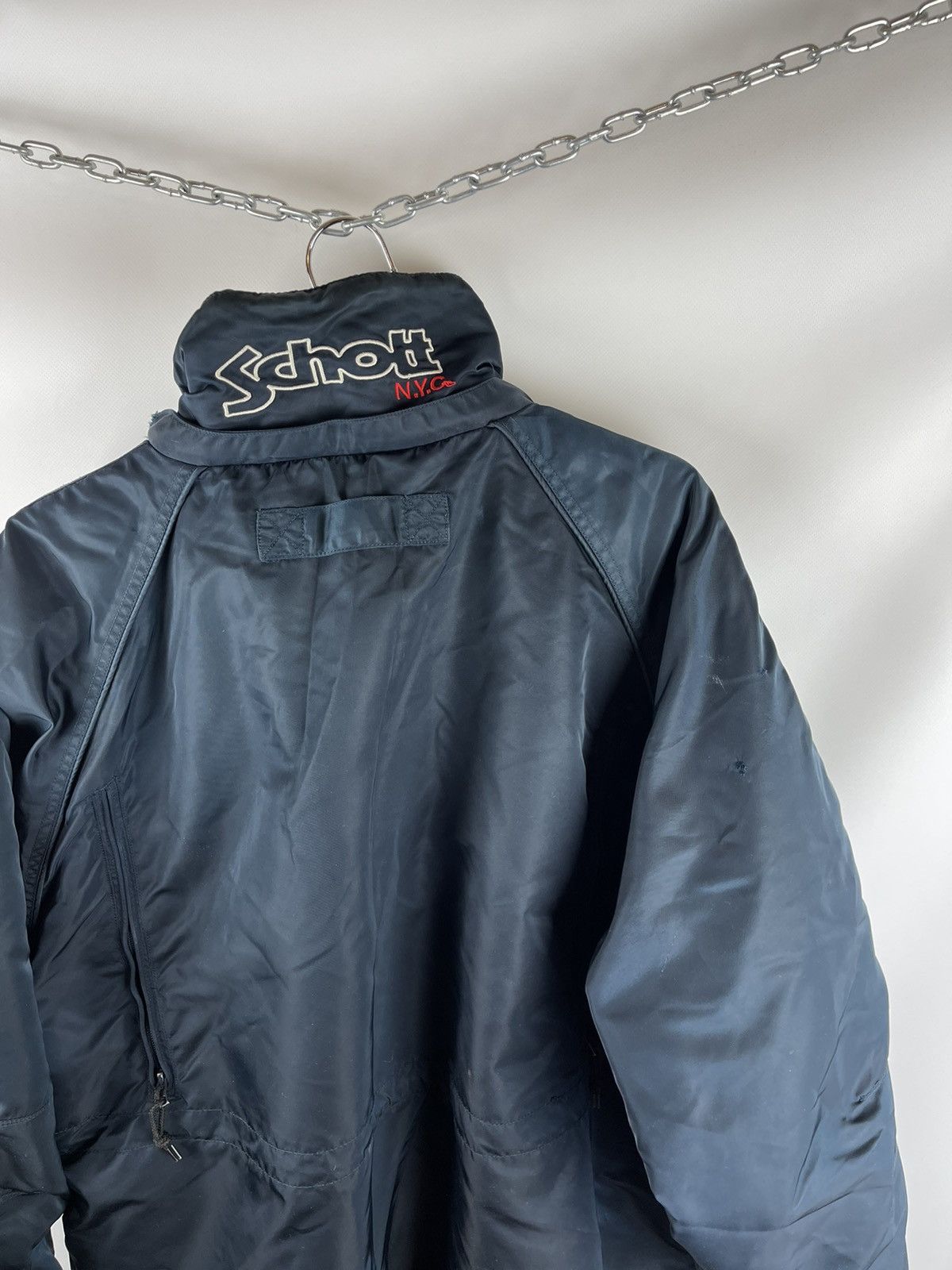 Schott Schott NYC vintage big logo used distressed jacket Size US XL / EU 56 / 4 - 2 Thumbnail