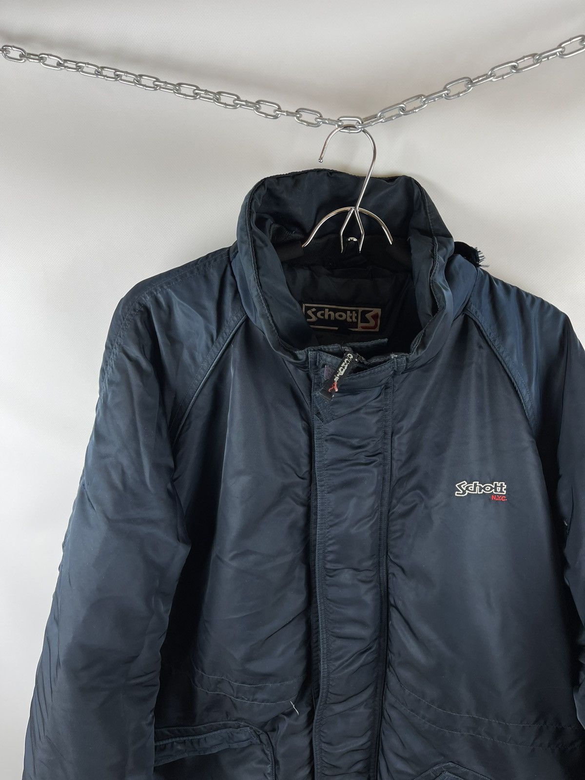 Schott Schott NYC vintage big logo used distressed jacket Size US XL / EU 56 / 4 - 3 Thumbnail