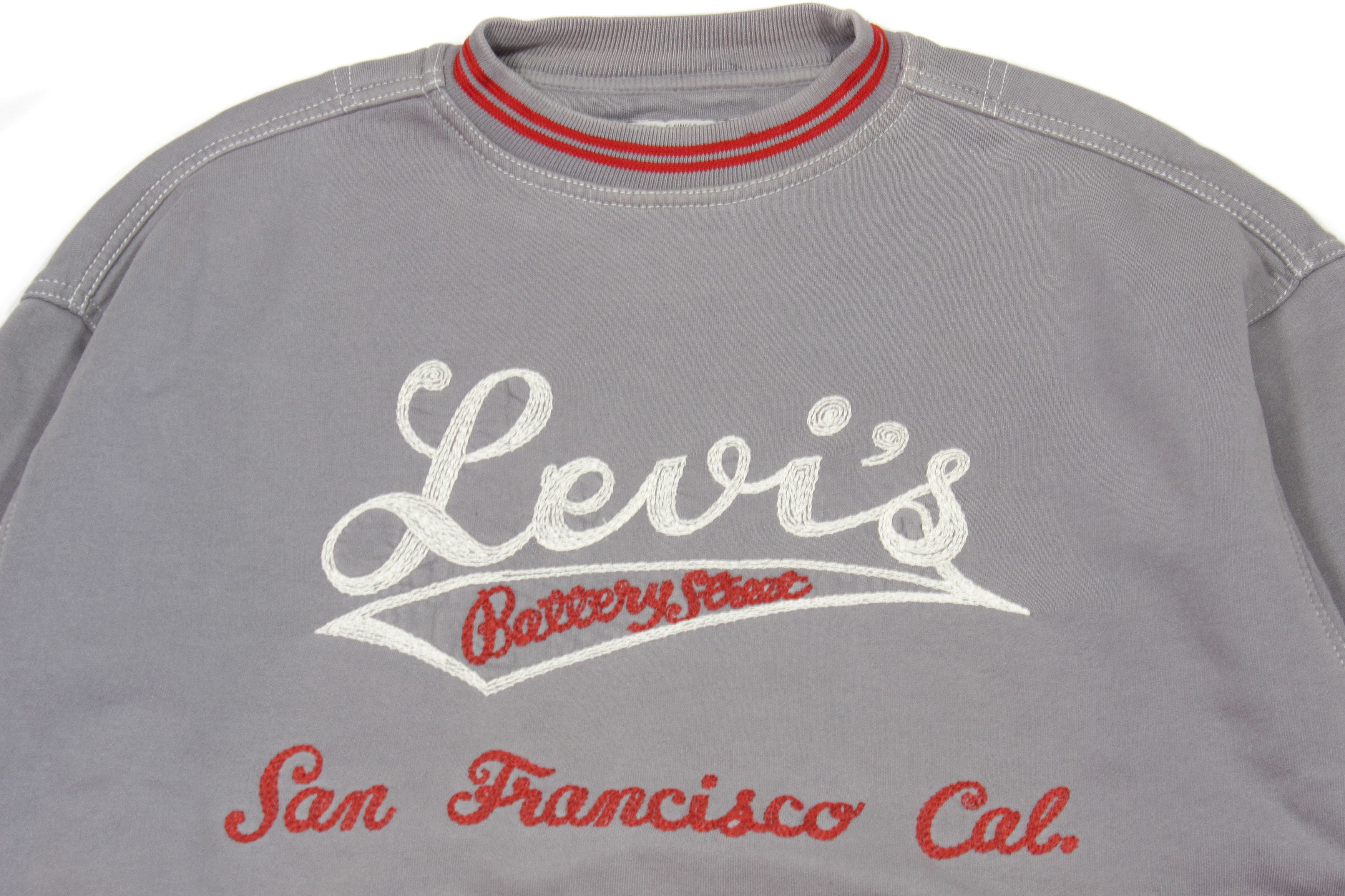 Levi's 90S Embroidered Big Logo Heavy Sweatshirt Vintage Size US L / EU 52-54 / 3 - 3 Thumbnail