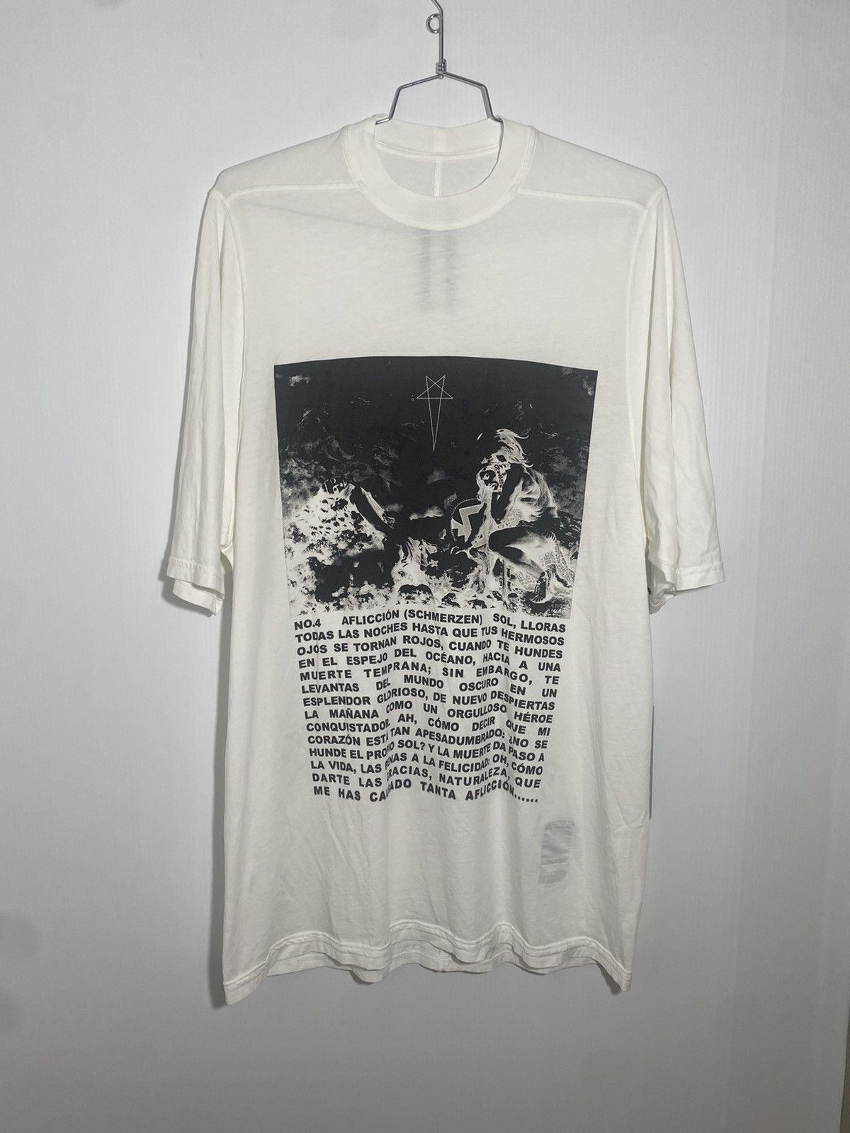 Rick Owens Oversized Wagner Schmerzen Poem Jumbo T-Shirt | Grailed