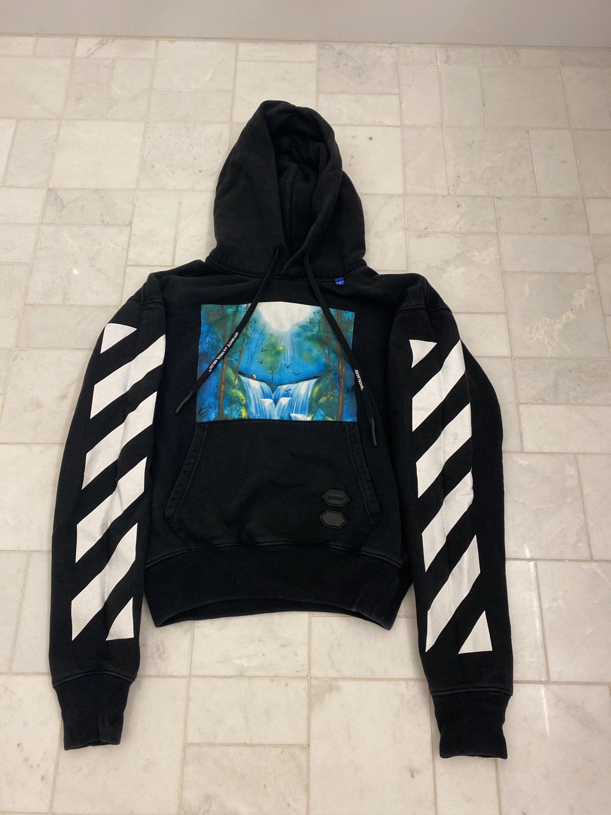 Off white hoodie waterfall sale