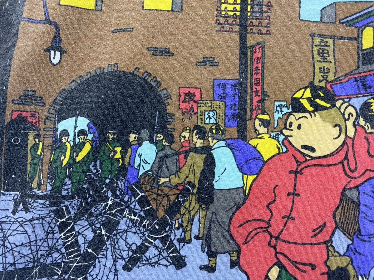 Cartoon Network vintage 90s THE ADVENTURE OF TINTIN the blue lotus t-shirts Size US L / EU 52-54 / 3 - 4 Thumbnail
