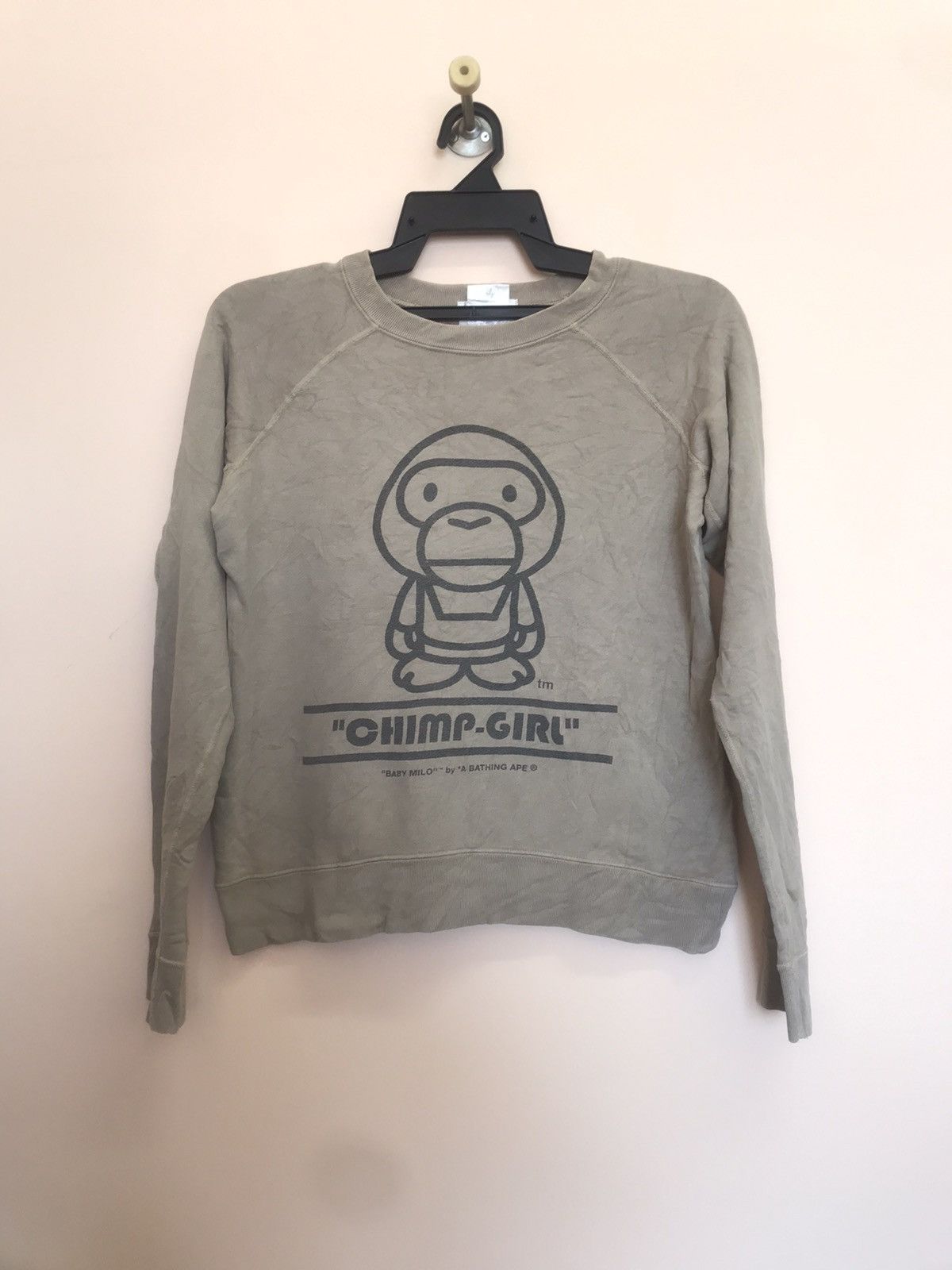 image of Bape Bapy Baby Milo Crewneck in Brown, Women's (Size XS)