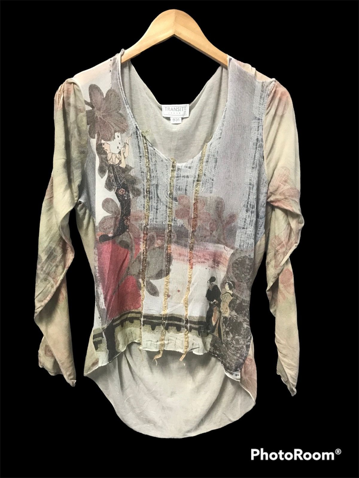 Transit TRANSIT Longsleeve OverPrint Geisha Motif Size US M / EU 48-50 / 2 - 1 Thumbnail