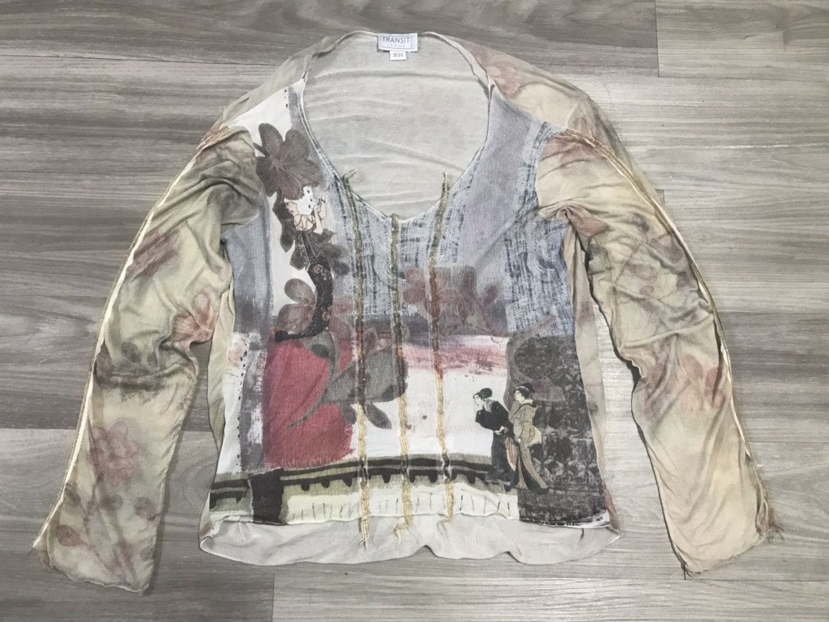 Transit TRANSIT Longsleeve OverPrint Geisha Motif Size US M / EU 48-50 / 2 - 12 Thumbnail