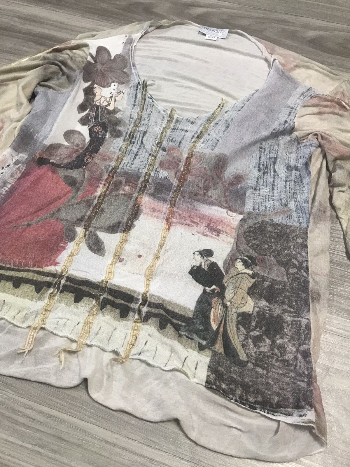 Transit TRANSIT Longsleeve OverPrint Geisha Motif Size US M / EU 48-50 / 2 - 14 Thumbnail