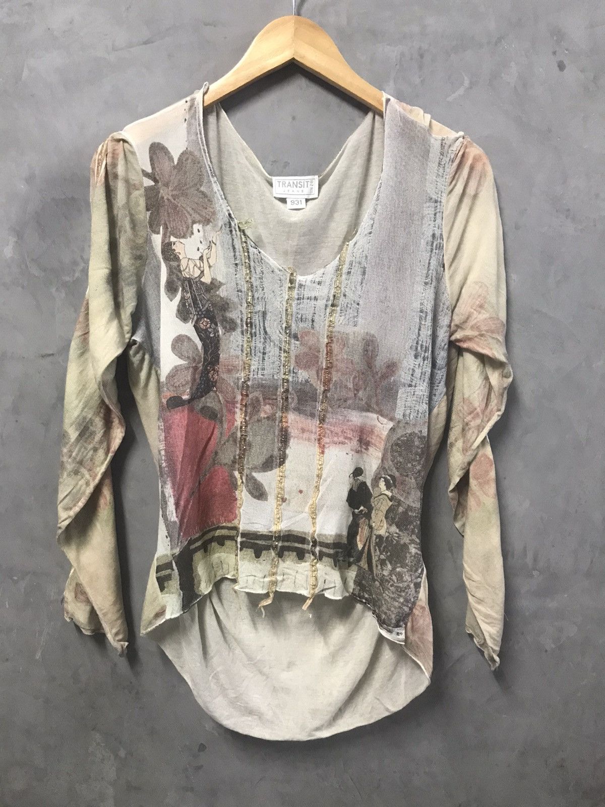 Transit TRANSIT Longsleeve OverPrint Geisha Motif Size US M / EU 48-50 / 2 - 2 Thumbnail
