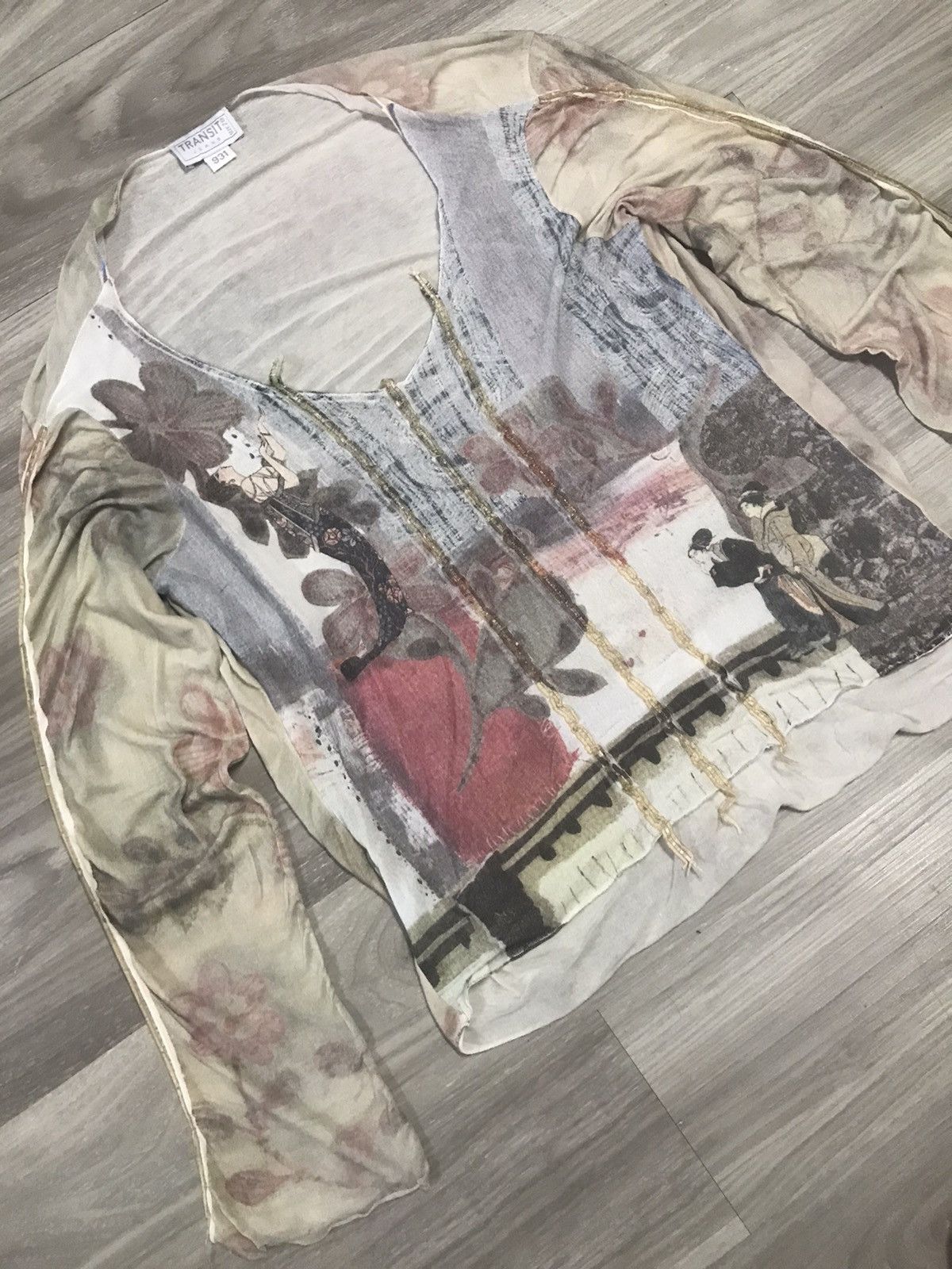Transit TRANSIT Longsleeve OverPrint Geisha Motif Size US M / EU 48-50 / 2 - 13 Thumbnail