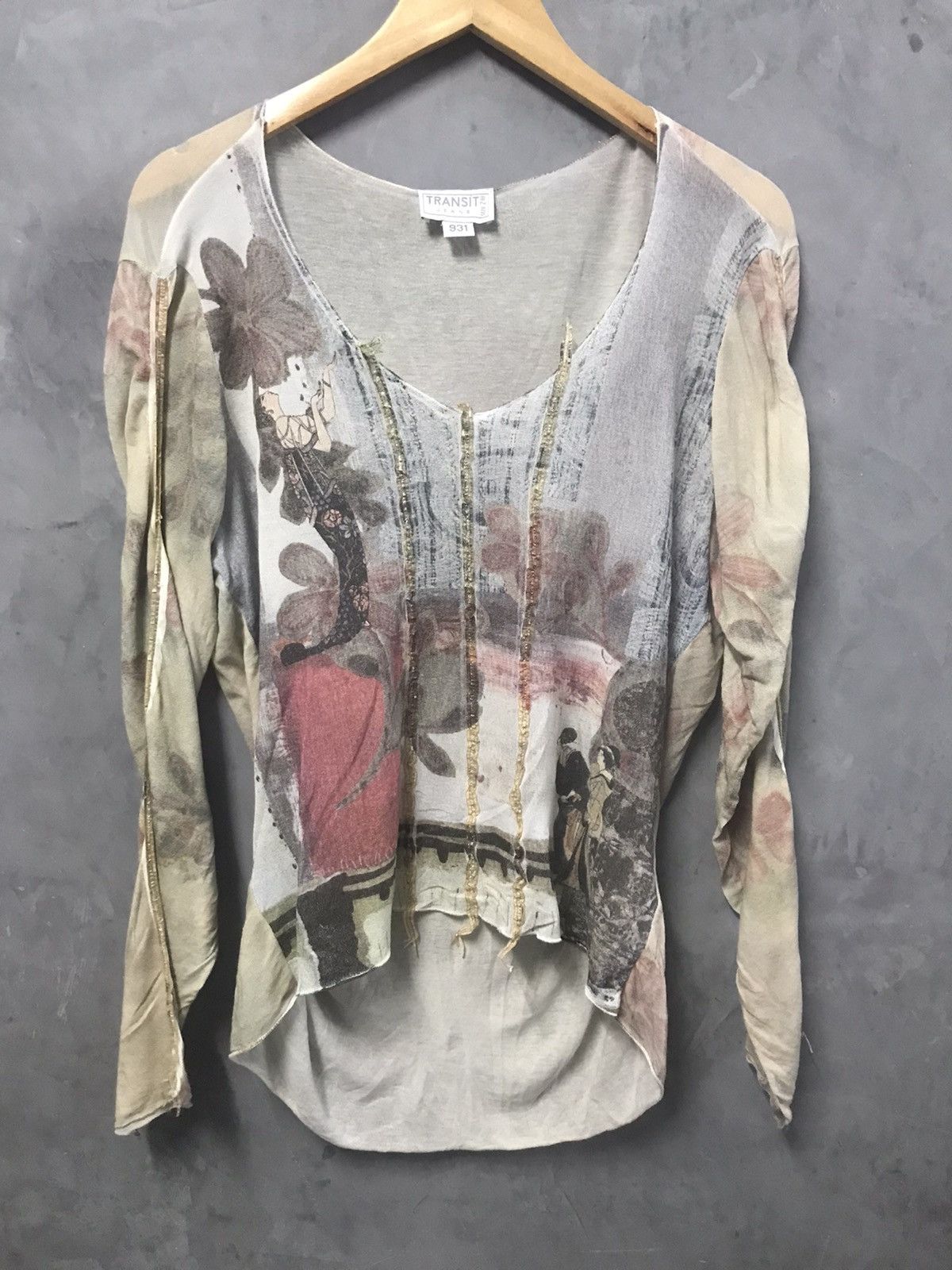 Transit TRANSIT Longsleeve OverPrint Geisha Motif Size US M / EU 48-50 / 2 - 3 Thumbnail