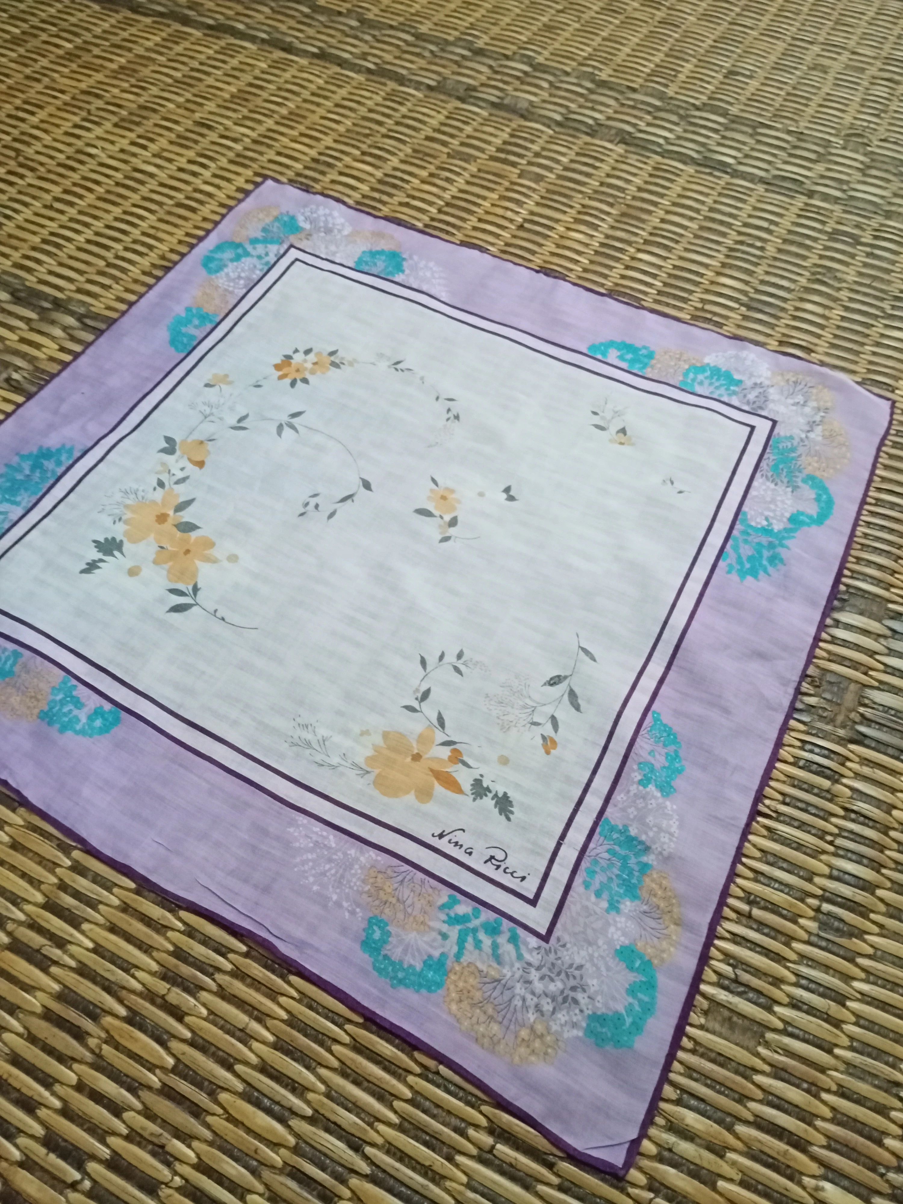 Japanese Brand Nina Ricci Handkerchief Neckerchief Pocket Square Size ONE SIZE - 3 Thumbnail