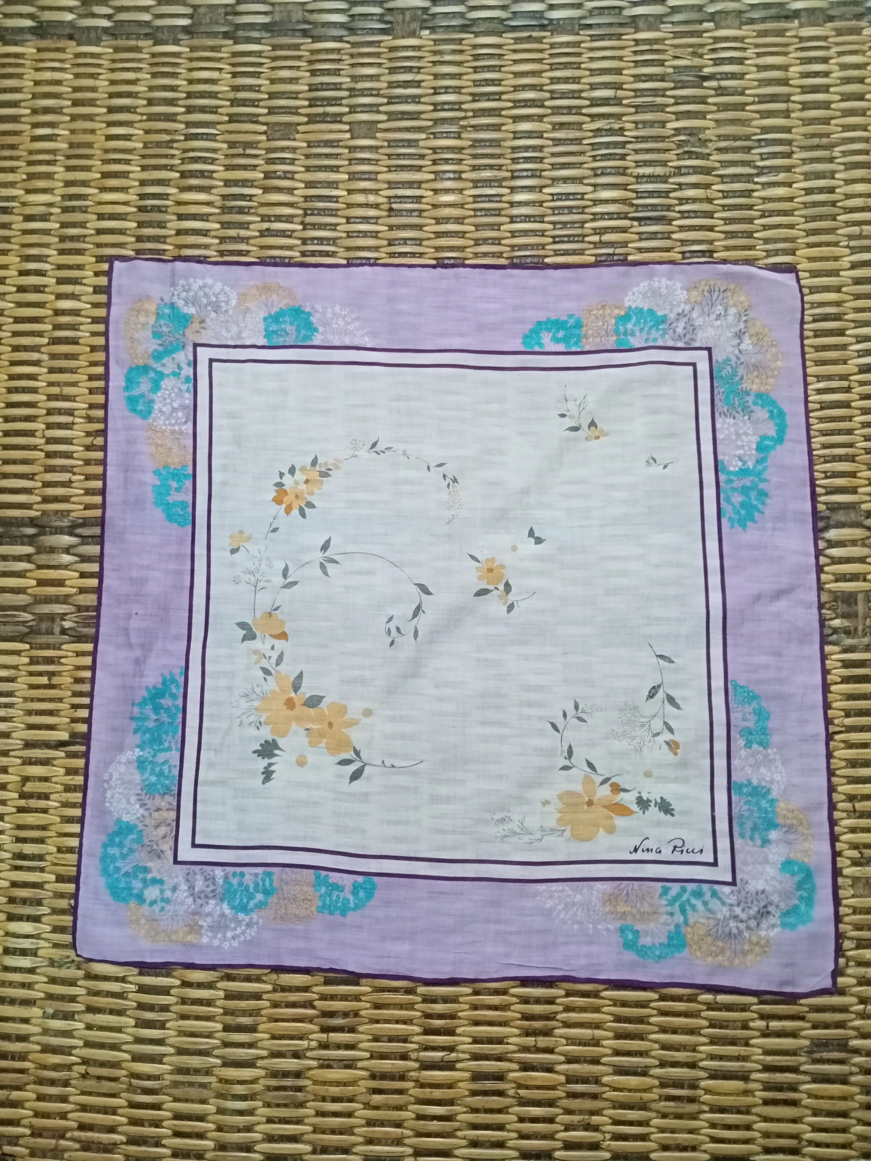 Japanese Brand Nina Ricci Handkerchief Neckerchief Pocket Square Size ONE SIZE - 2 Thumbnail