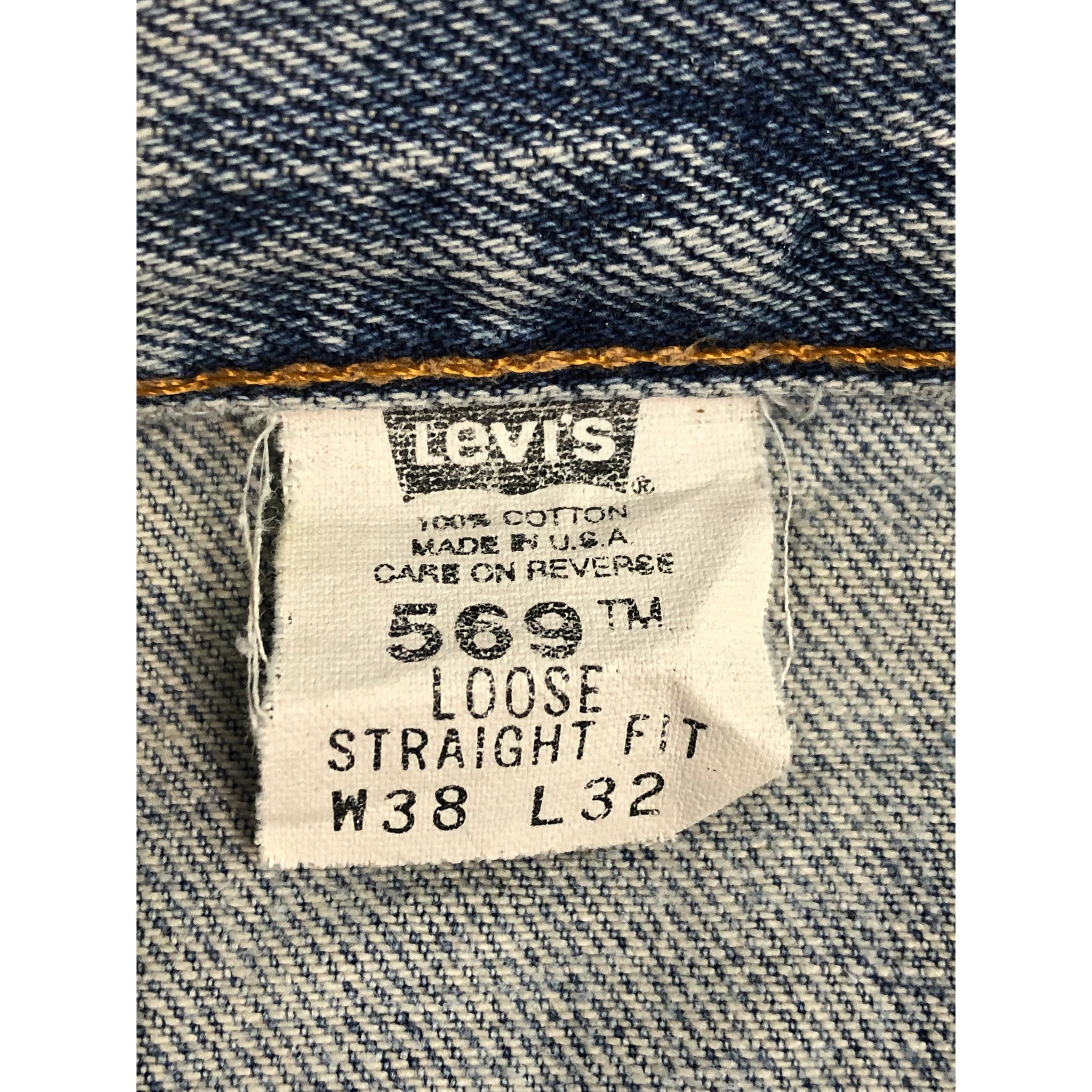 Levi's Vintage 90s Sun Faded Levis 569 Jeans DP0566 Size US 40 / EU 56 - 5 Thumbnail