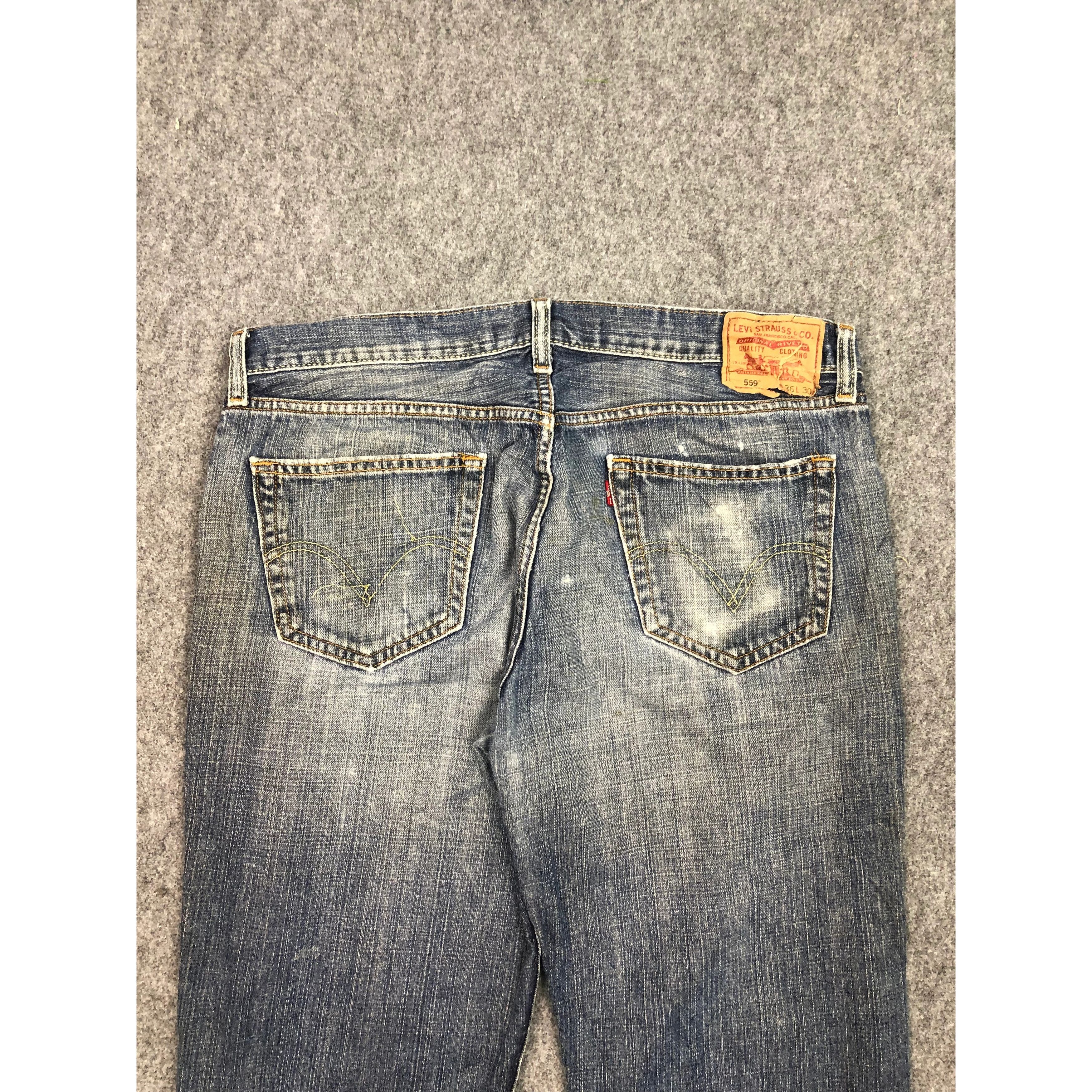 Levi's Vintage Levis 559 Denim Blue Jeans DP0345 Size US 39 - 4 Thumbnail