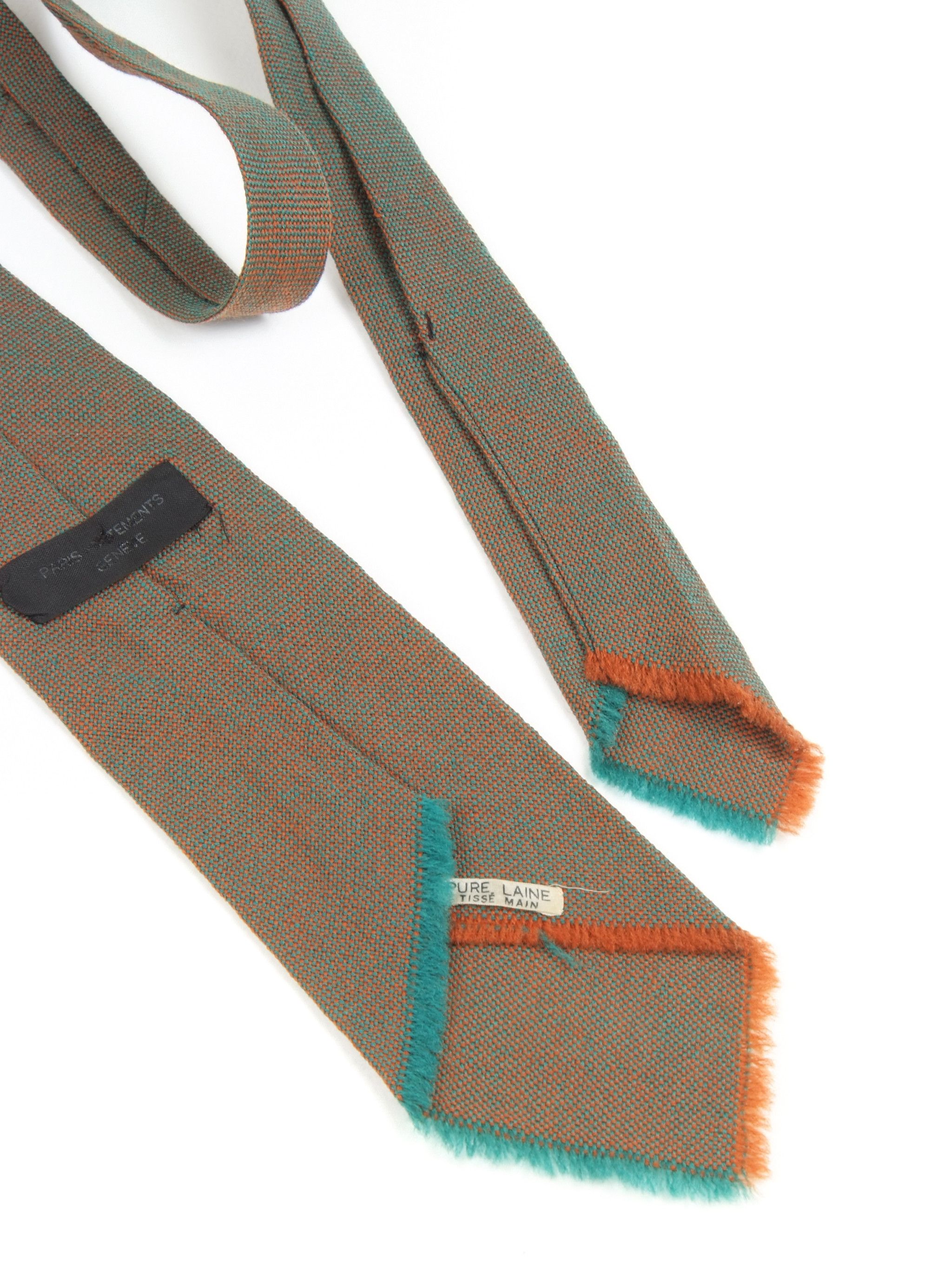 Other Vintage Pure Wool Knit Raw Edges Neck Tie Size ONE SIZE - 5 Thumbnail