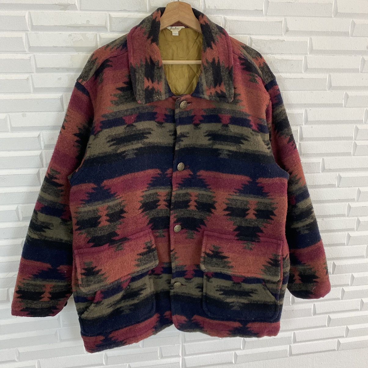 Japanese Brand × Vintage ✨NICE DESIGN NAVAJO MOTIF WOOL JACKET Size US L / EU 52-54 / 3 - 3 Thumbnail