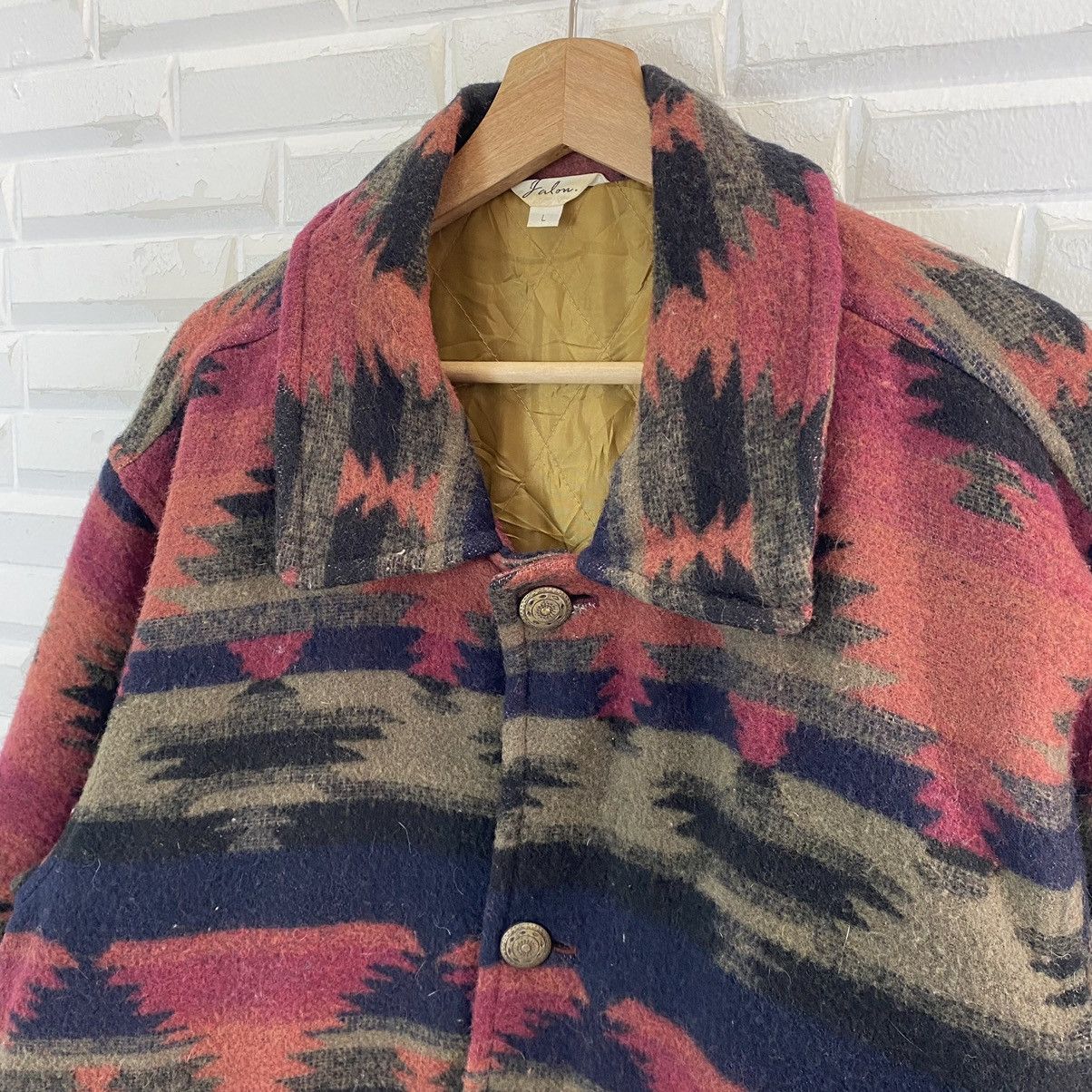 Japanese Brand × Vintage ✨NICE DESIGN NAVAJO MOTIF WOOL JACKET Size US L / EU 52-54 / 3 - 7 Thumbnail