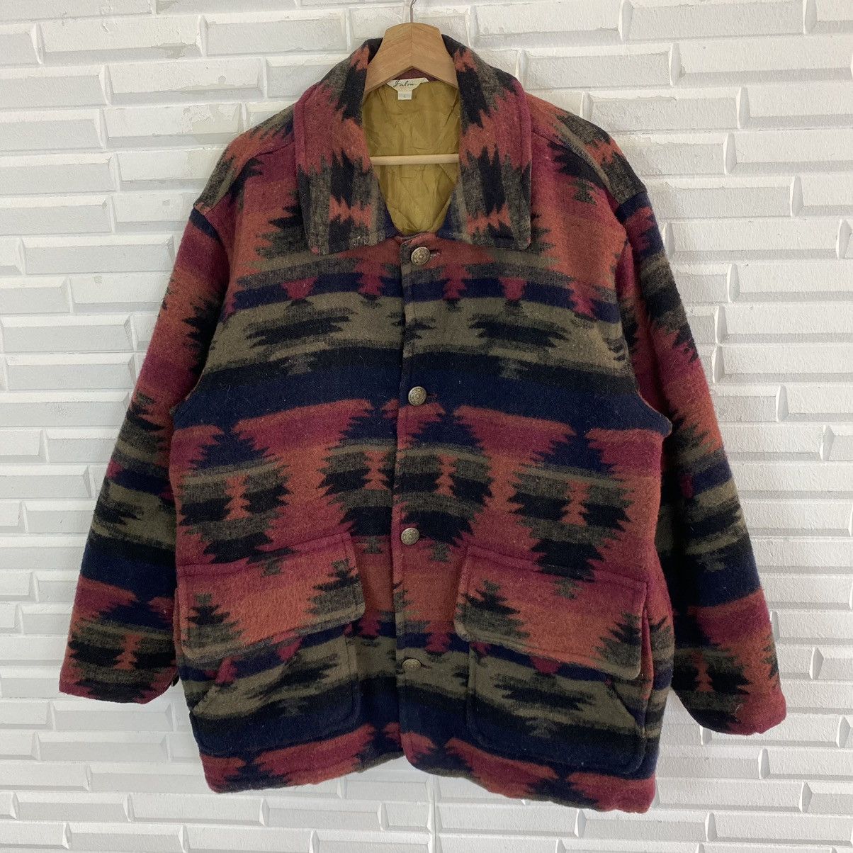 Japanese Brand × Vintage ✨NICE DESIGN NAVAJO MOTIF WOOL JACKET Size US L / EU 52-54 / 3 - 4 Thumbnail
