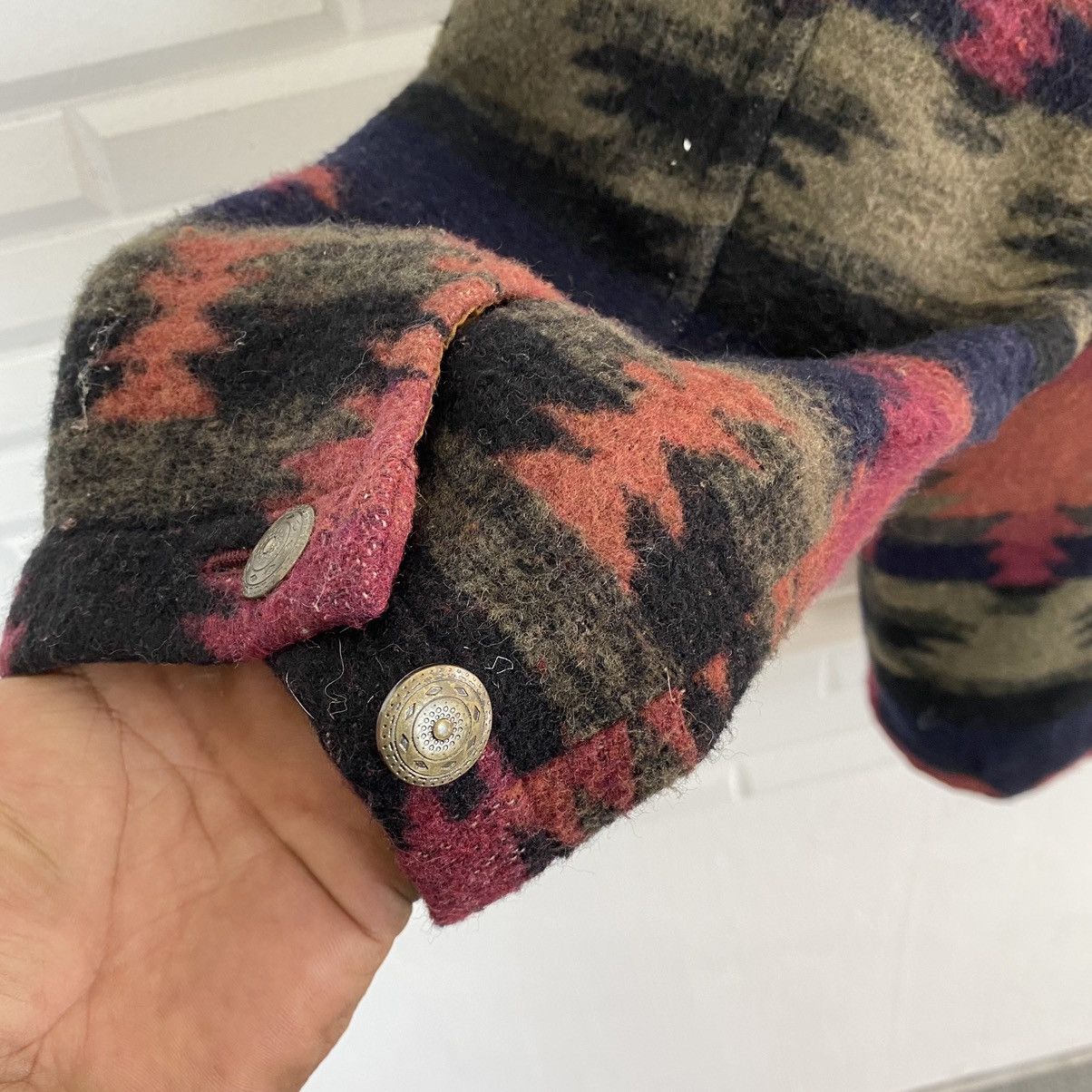 Japanese Brand × Vintage ✨NICE DESIGN NAVAJO MOTIF WOOL JACKET Size US L / EU 52-54 / 3 - 8 Thumbnail