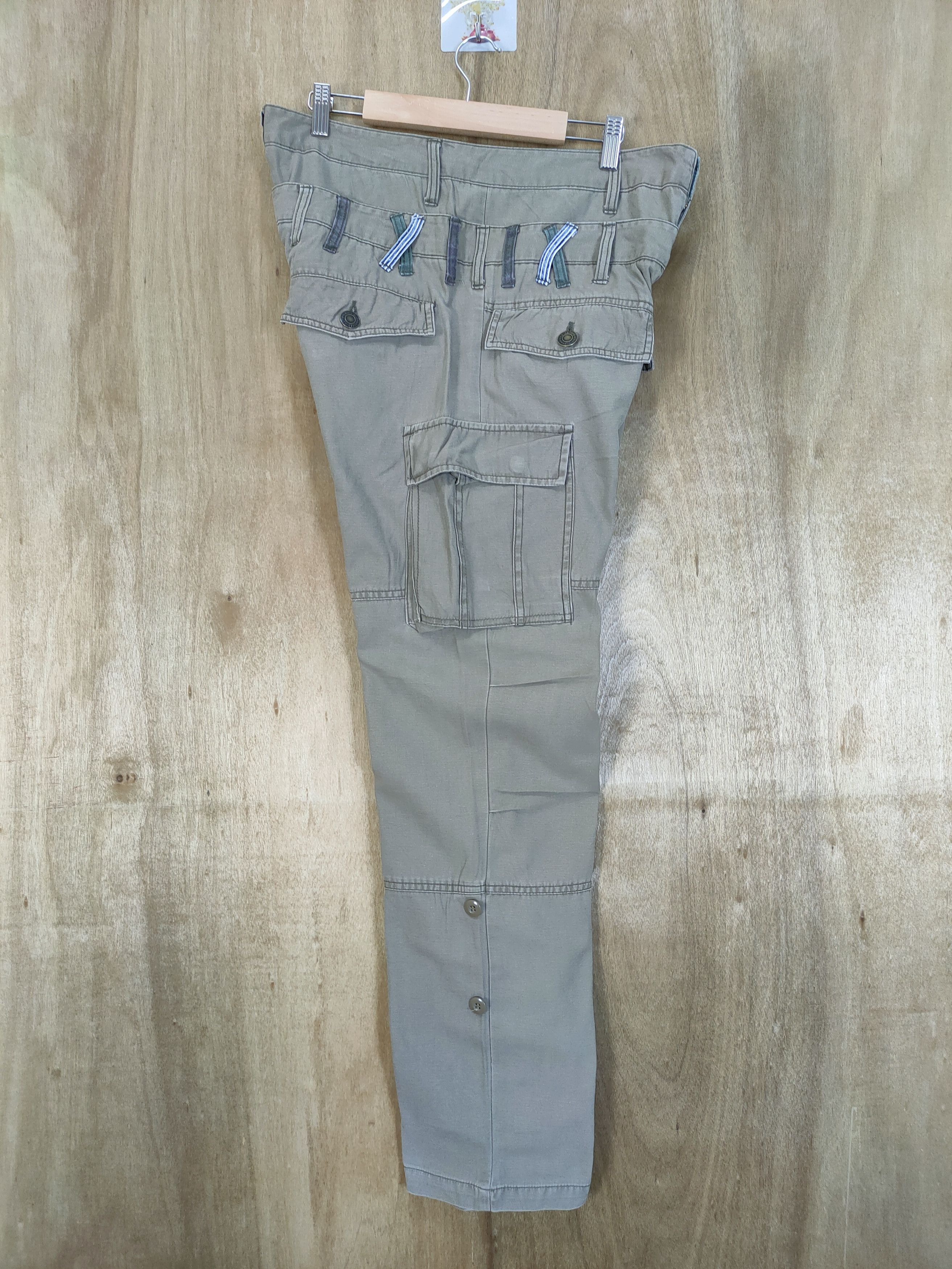 Japanese Brand DOUBLE WAIST FADED CARGO PANTS MULTIPOCKET TACTICAL Size US 33 - 3 Thumbnail