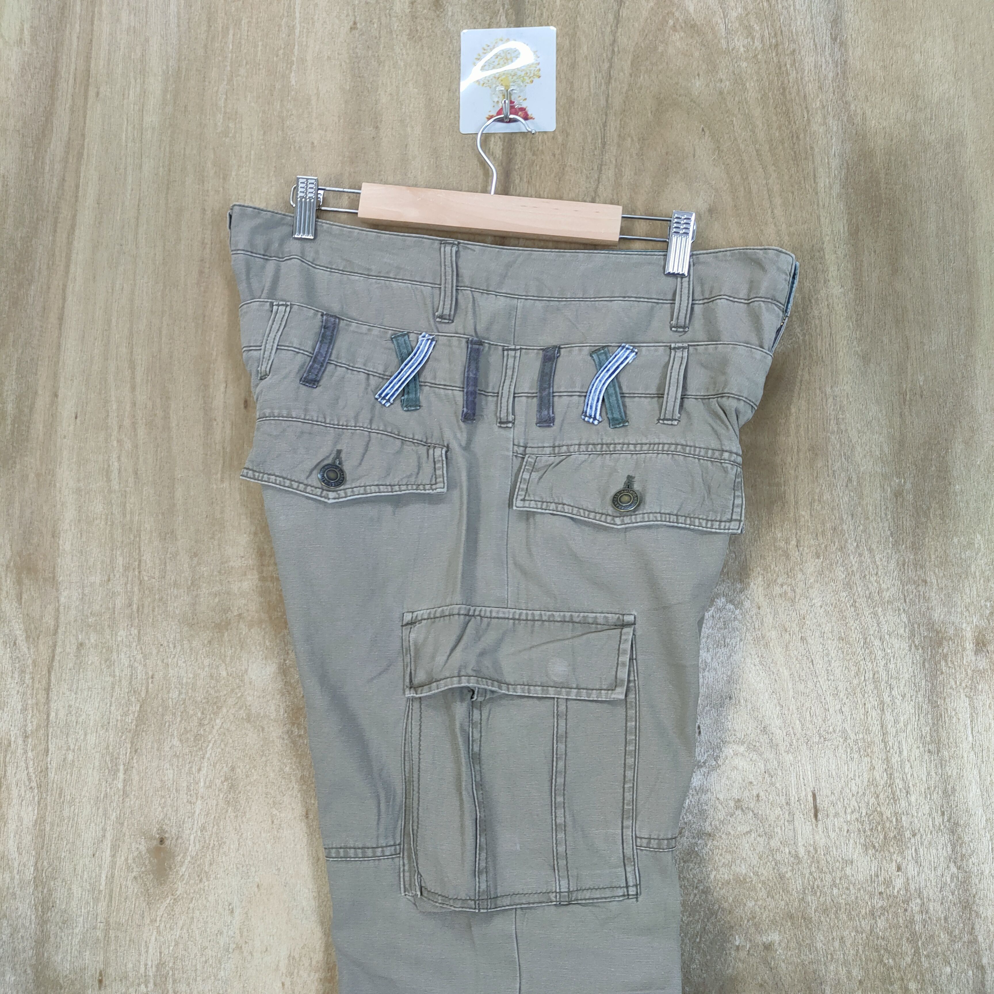 Japanese Brand DOUBLE WAIST FADED CARGO PANTS MULTIPOCKET TACTICAL Size US 33 - 11 Thumbnail