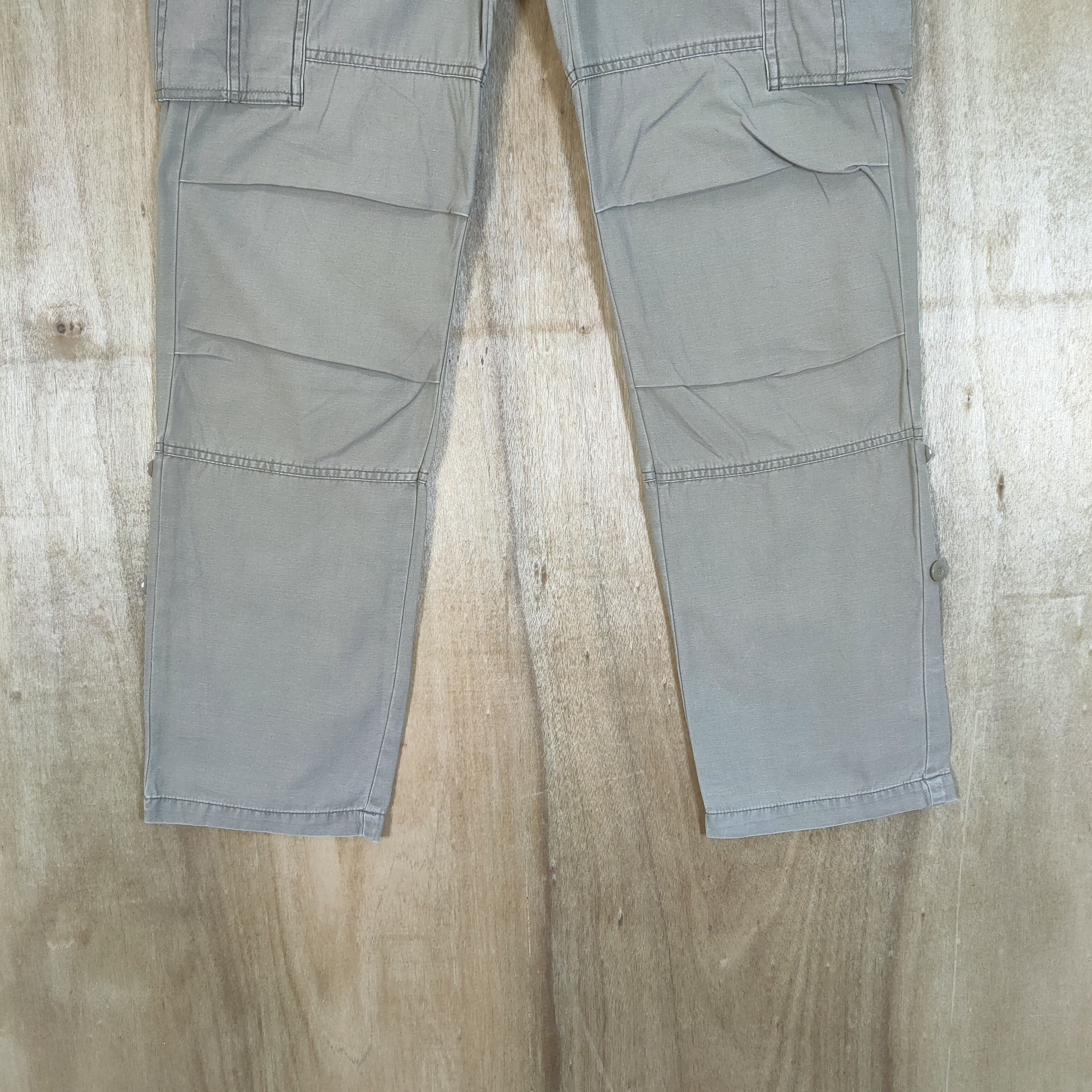 Japanese Brand DOUBLE WAIST FADED CARGO PANTS MULTIPOCKET TACTICAL Size US 33 - 5 Thumbnail