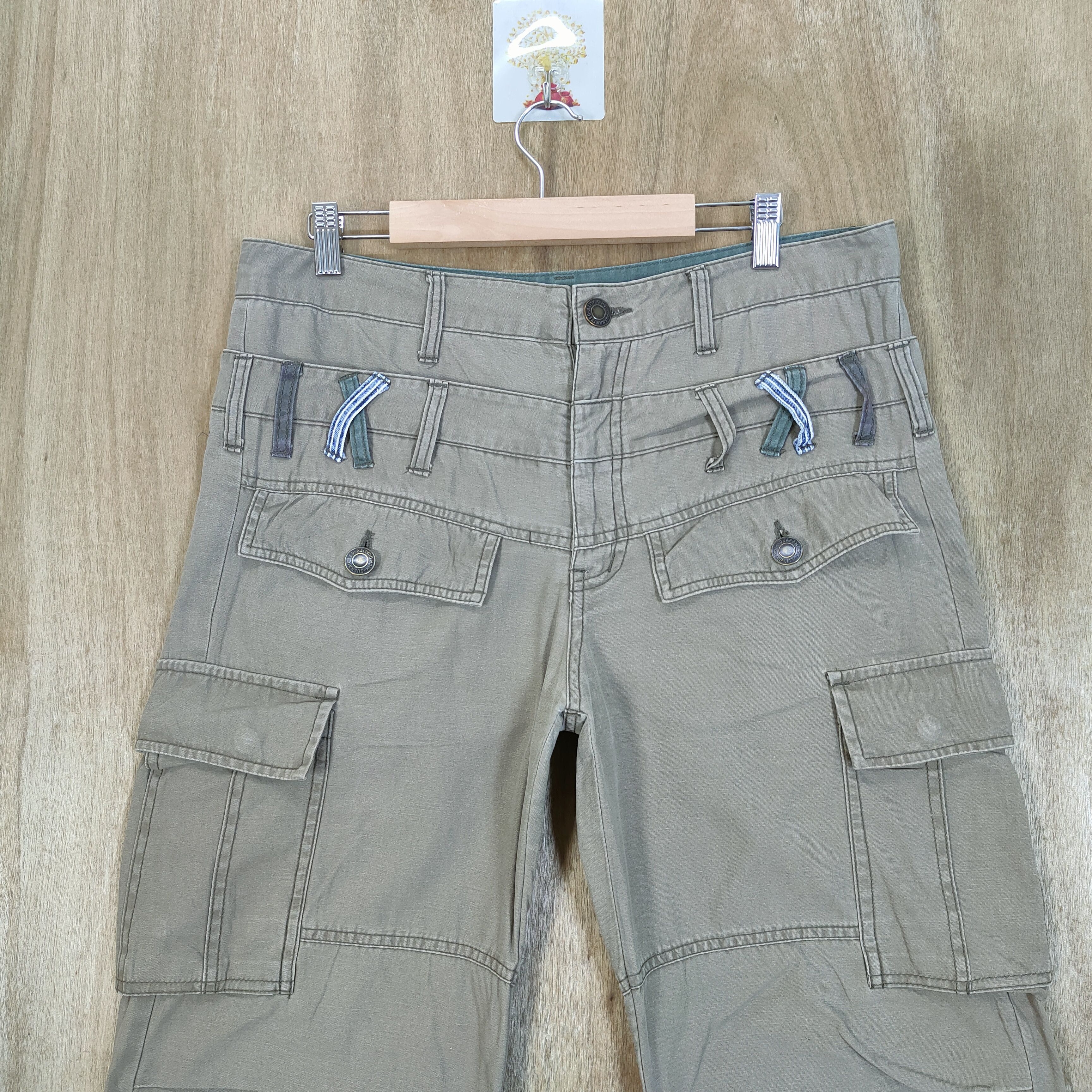 Japanese Brand DOUBLE WAIST FADED CARGO PANTS MULTIPOCKET TACTICAL Size US 33 - 4 Thumbnail