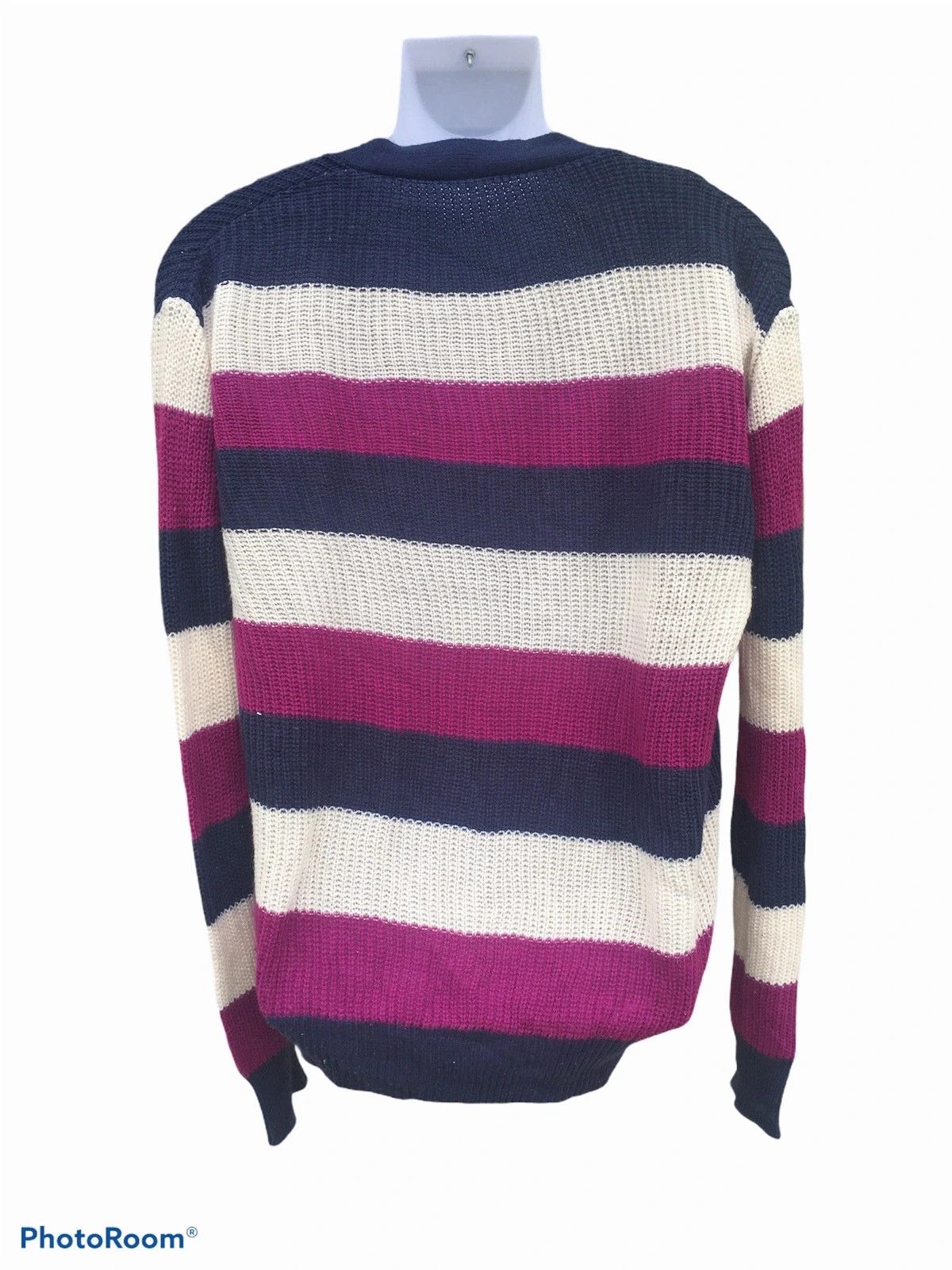 Beauty Beast 💥Japan Knitwear Stripe Pullover Colourknit CardiganPattern Size US L / EU 52-54 / 3 - 2 Thumbnail