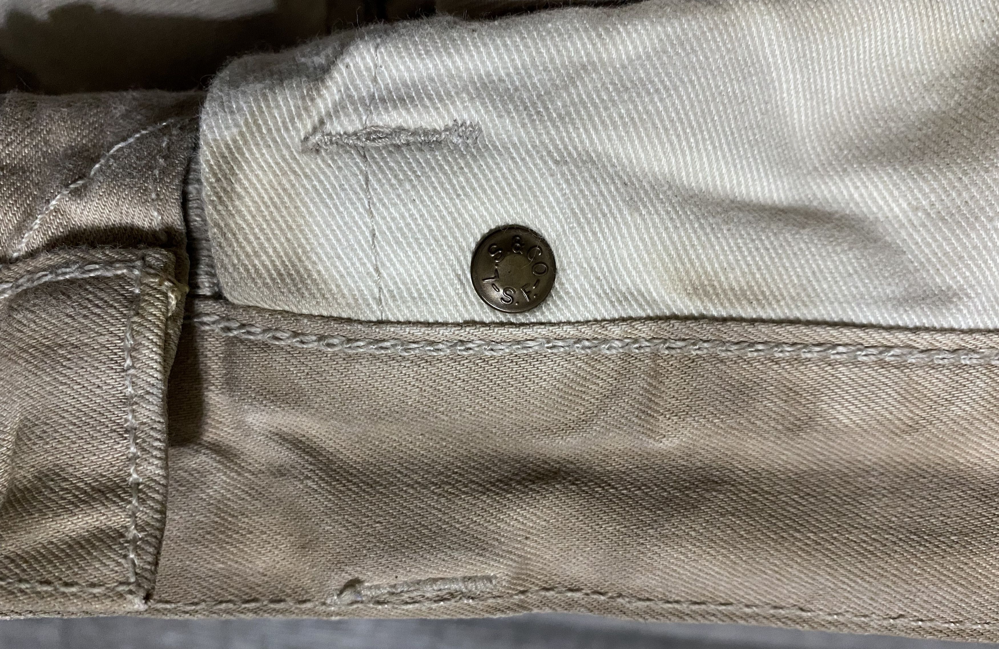 Levi's Vintage Clothing Levi's 501 "Frost Finish” Dyed Painted Beige Jeans Denim Size US 33 - 13 Thumbnail