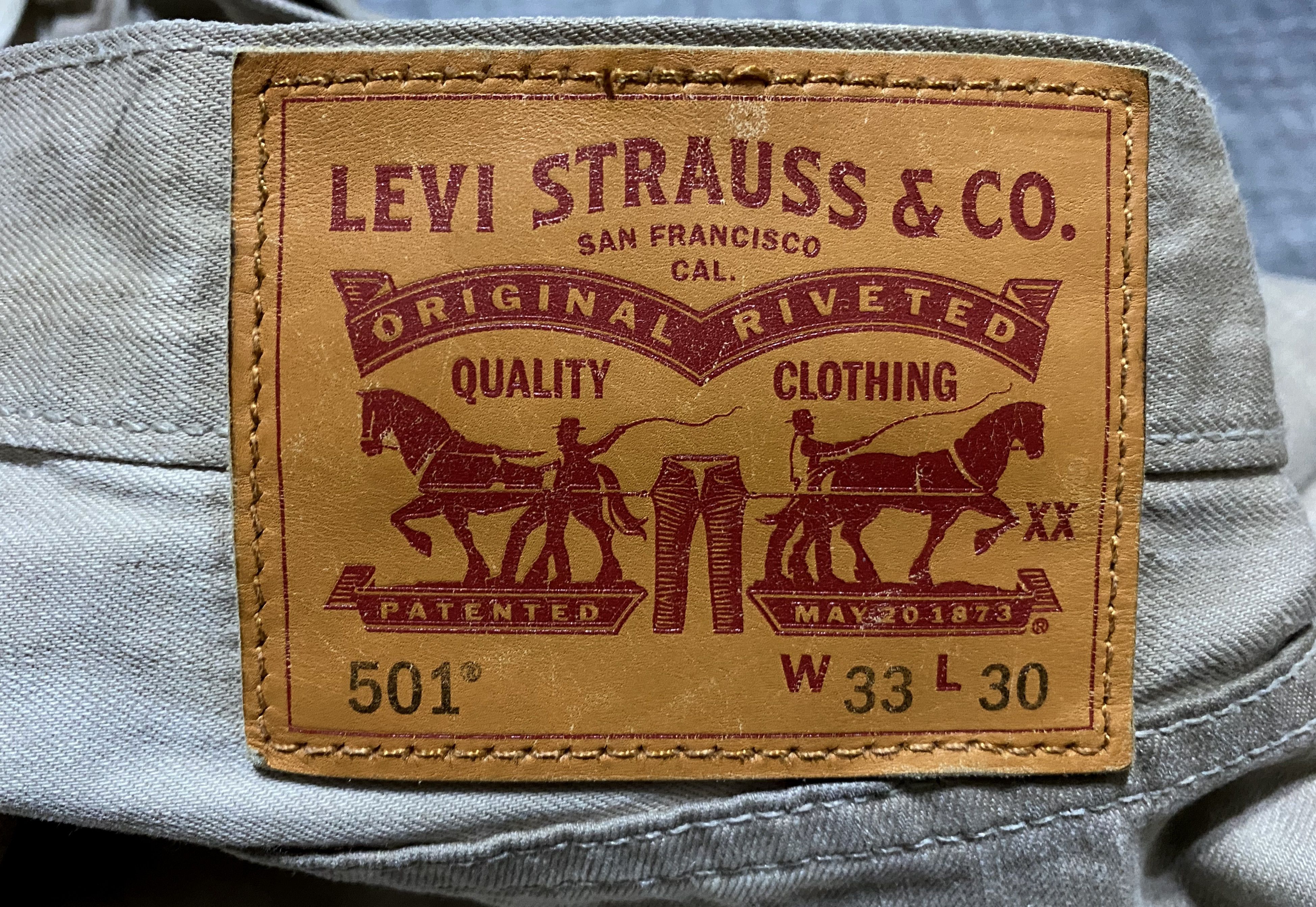 Levi's Vintage Clothing Levi's 501 "Frost Finish” Dyed Painted Beige Jeans Denim Size US 33 - 9 Thumbnail