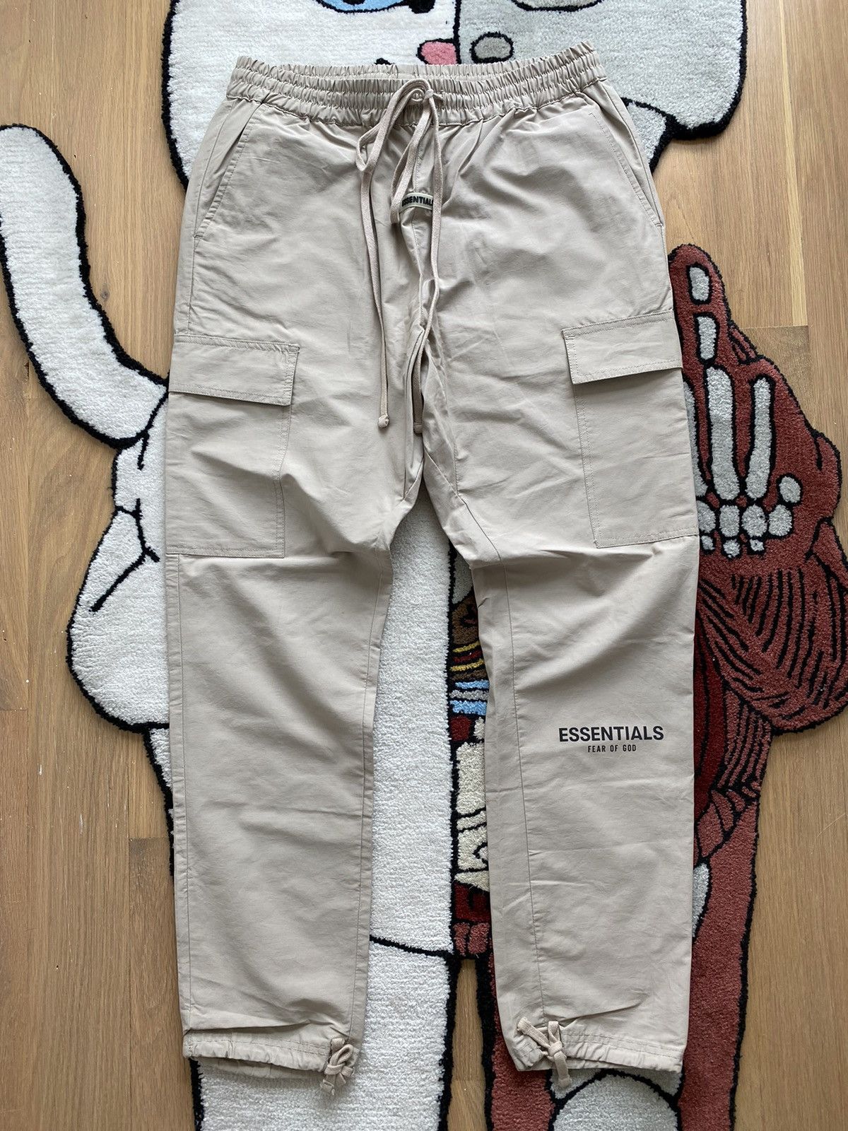 image of Fear Of God Essentials Nylon Cargo Pants Tan Fw19 in Beige, Men's (Size 31)