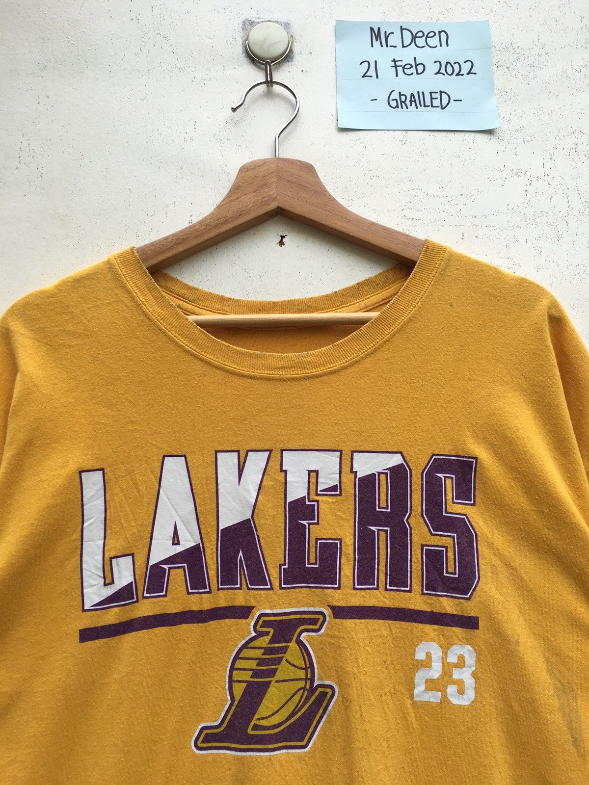 image of L A Lakers x Lakers Vintage Nba Men's Lakers Yellow Shirt 23 Lebron James Size L