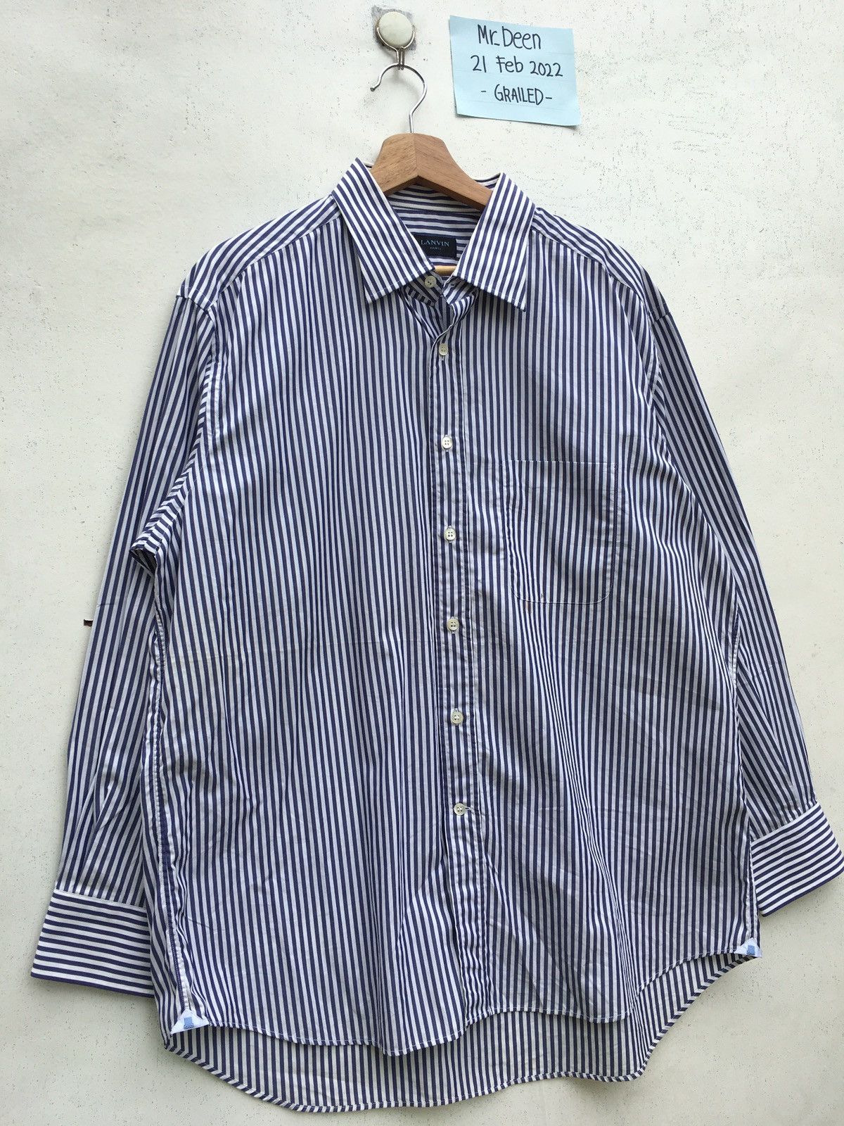 Lanvin Vintage Lanvin Stripes Long sleeve Collar Shirt Size US L / EU 52-54 / 3 - 2 Thumbnail