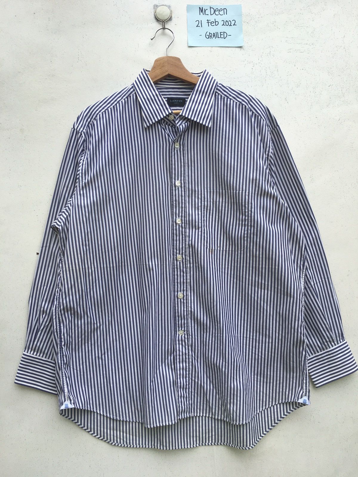 Lanvin Vintage Lanvin Stripes Long sleeve Collar Shirt Size US L / EU 52-54 / 3 - 1 Thumbnail