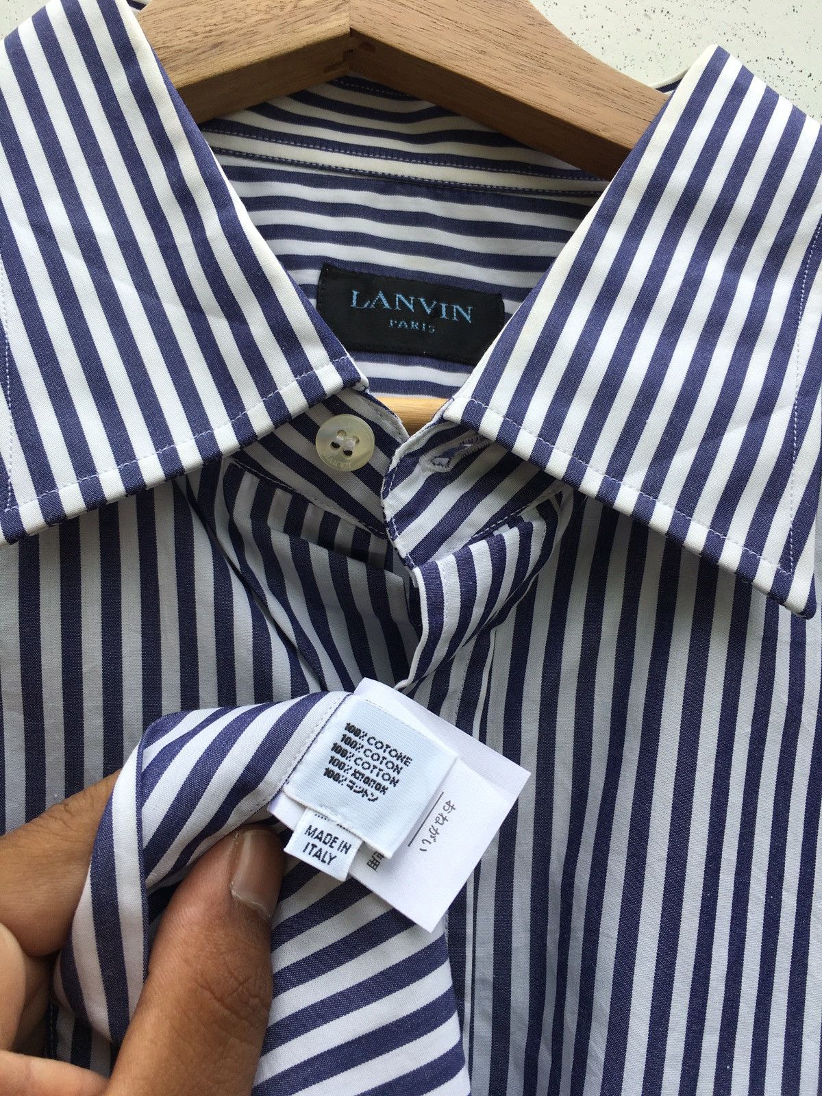 Lanvin Vintage Lanvin Stripes Long sleeve Collar Shirt Size US L / EU 52-54 / 3 - 10 Thumbnail