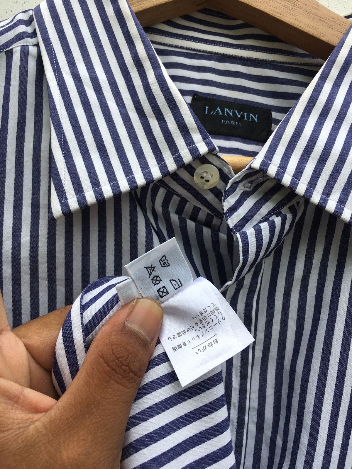 Lanvin Vintage Lanvin Stripes Long sleeve Collar Shirt Size US L / EU 52-54 / 3 - 11 Thumbnail