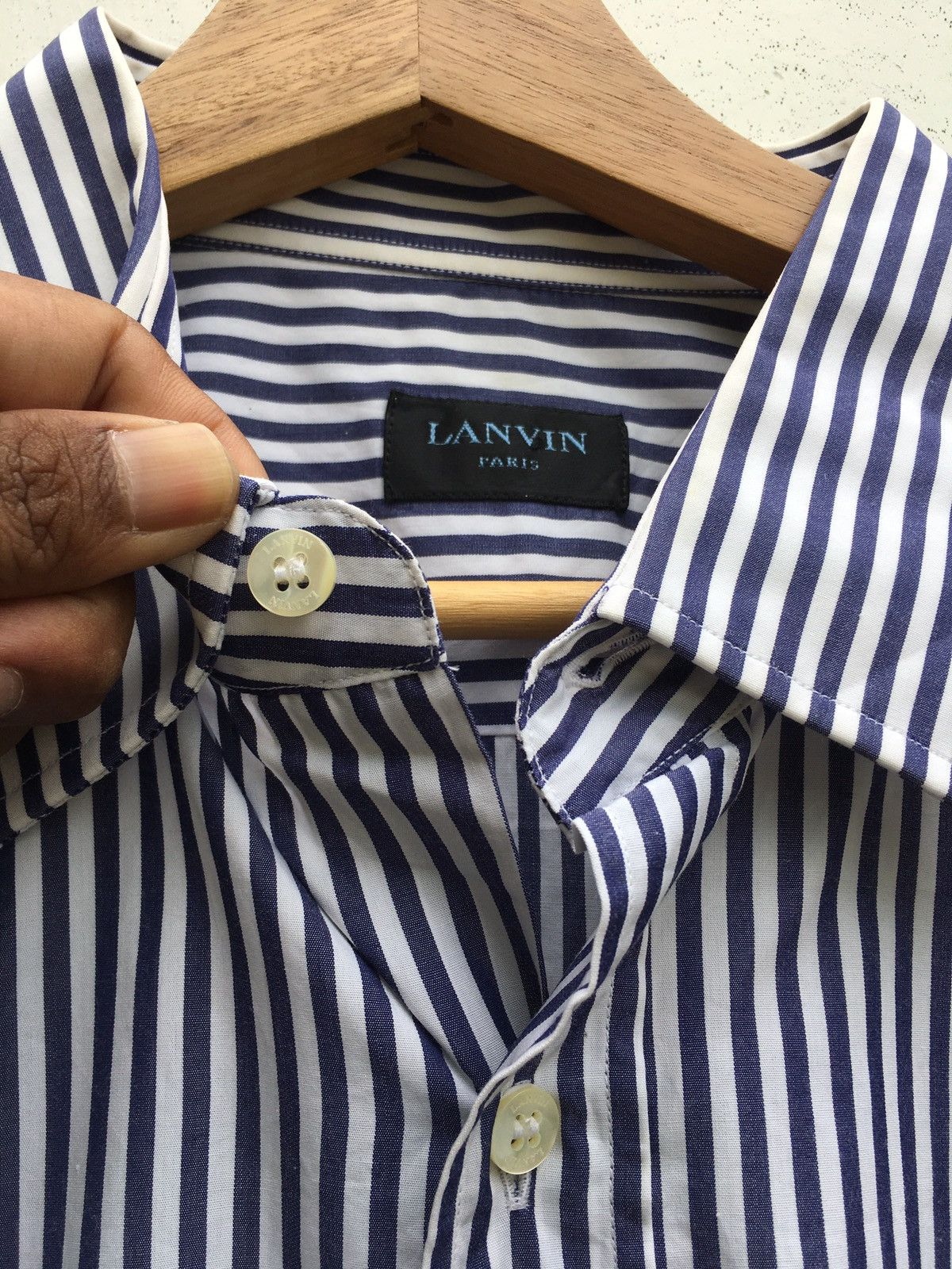 Lanvin Vintage Lanvin Stripes Long sleeve Collar Shirt Size US L / EU 52-54 / 3 - 8 Thumbnail