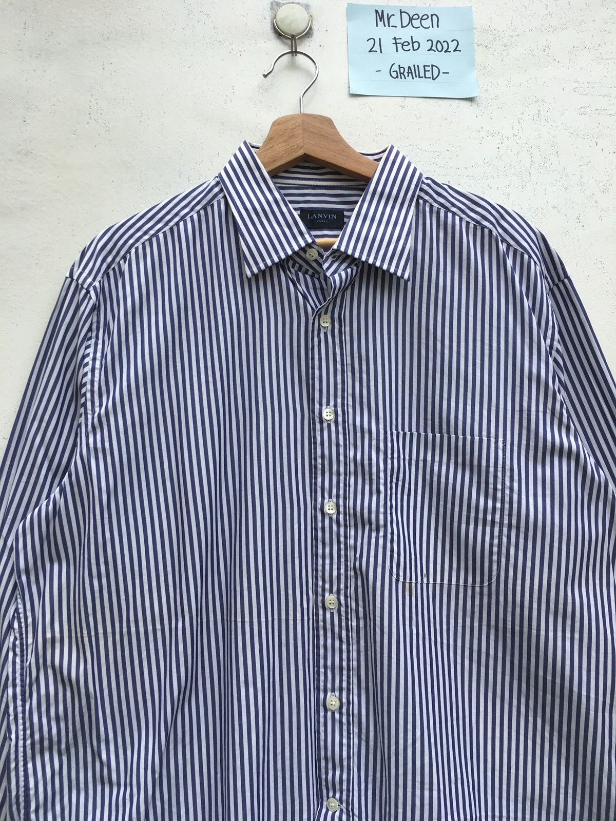 Lanvin Vintage Lanvin Stripes Long sleeve Collar Shirt Size US L / EU 52-54 / 3 - 6 Thumbnail