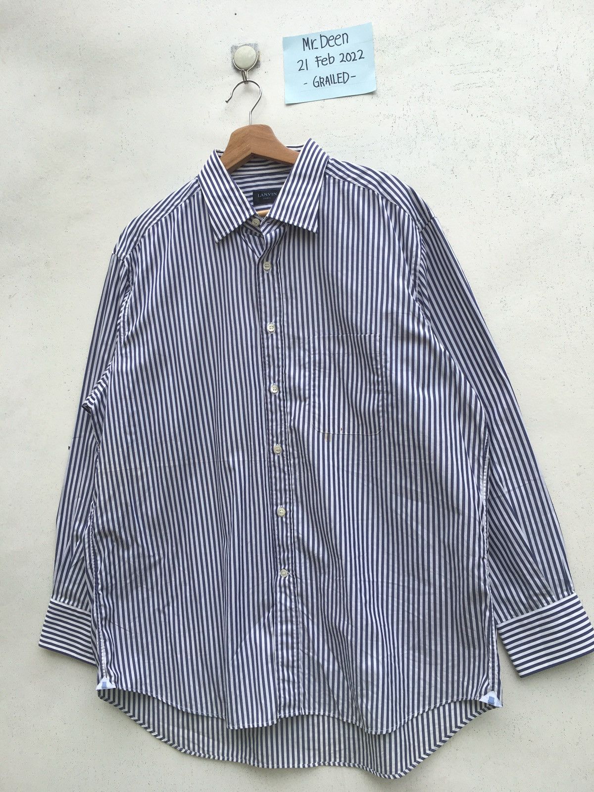 Lanvin Vintage Lanvin Stripes Long sleeve Collar Shirt Size US L / EU 52-54 / 3 - 3 Thumbnail